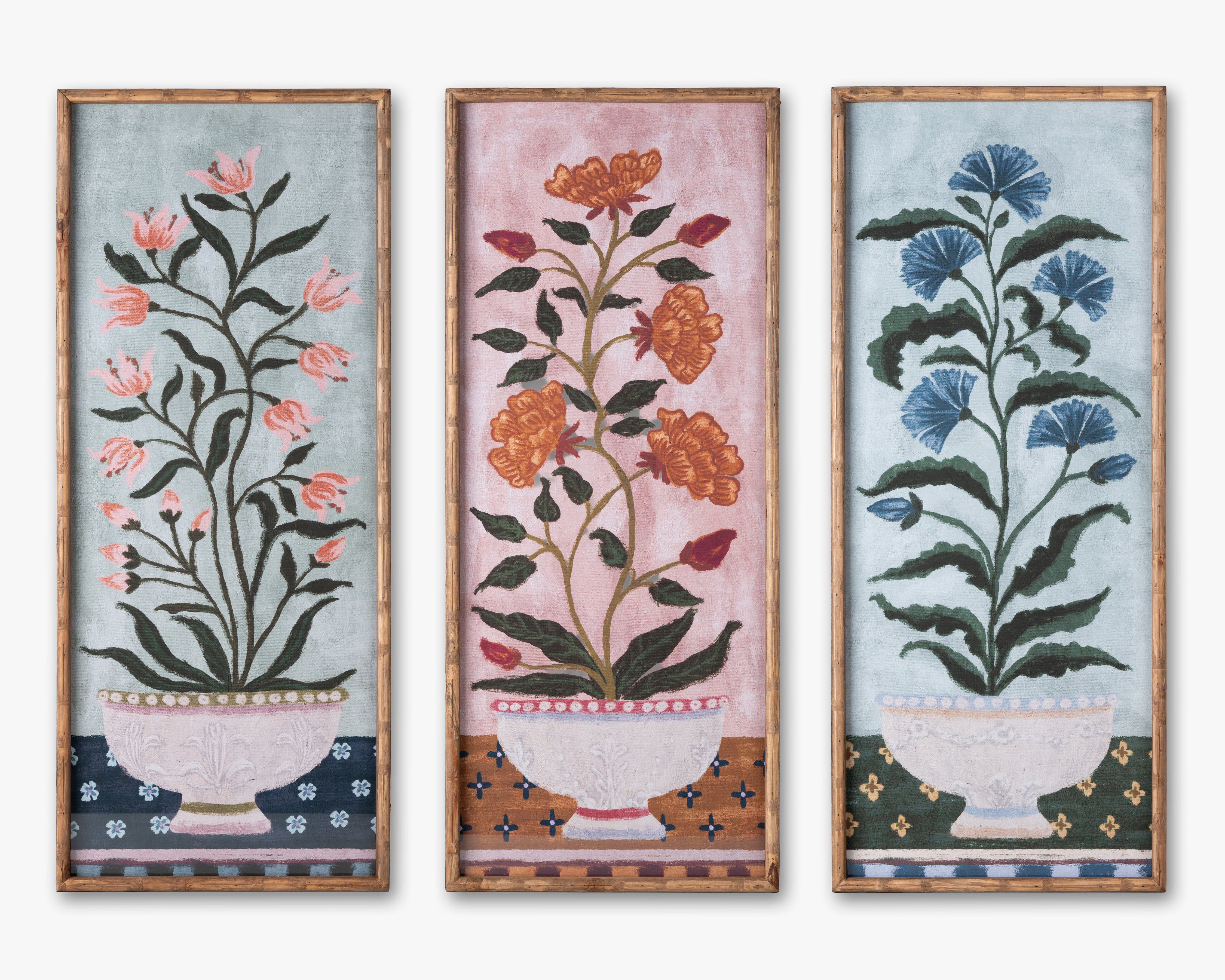 Folk Floral Framed Wall Art C