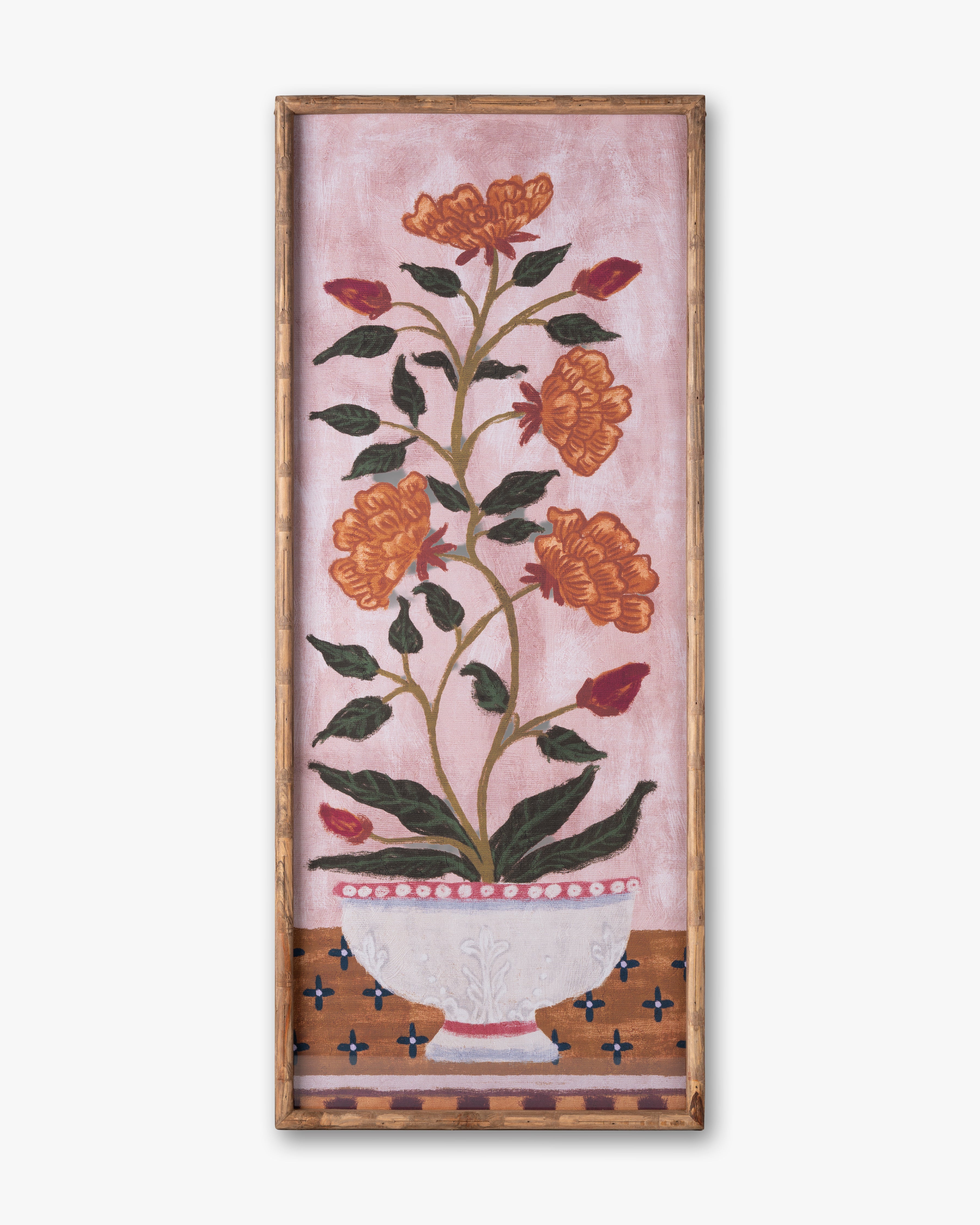 Folk Floral Framed Wall Art B