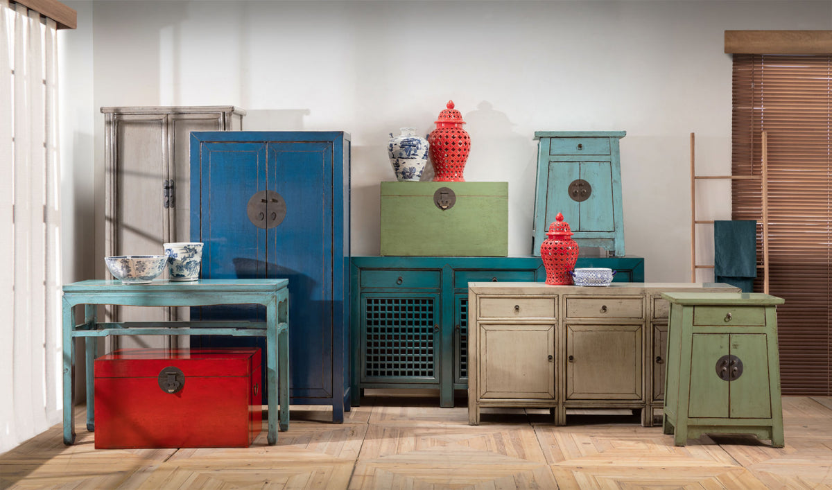 Indochine Ying Yue Cupboard | Blue
