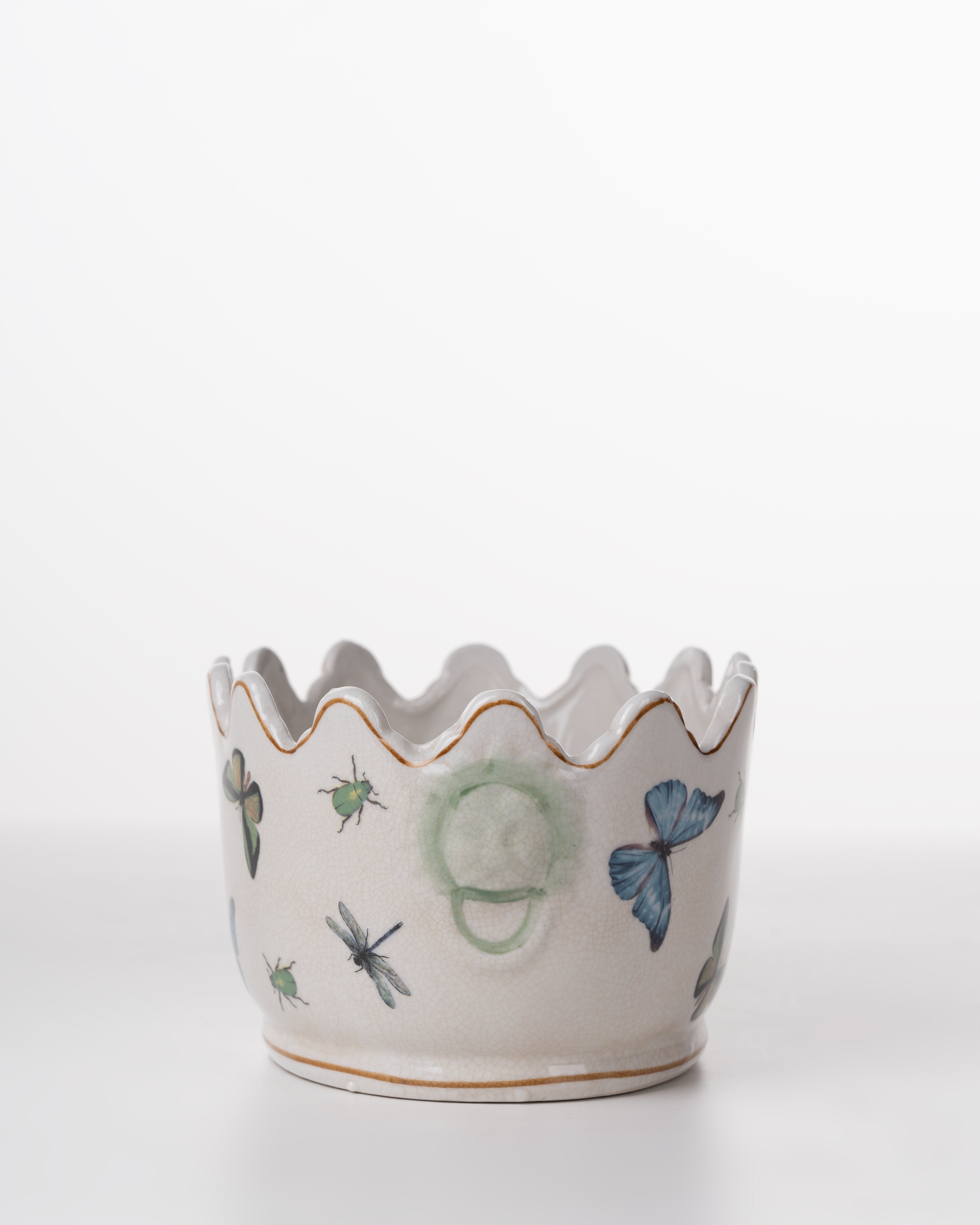PLANTER OVAL SCALLOP EDGE B/FLY MED