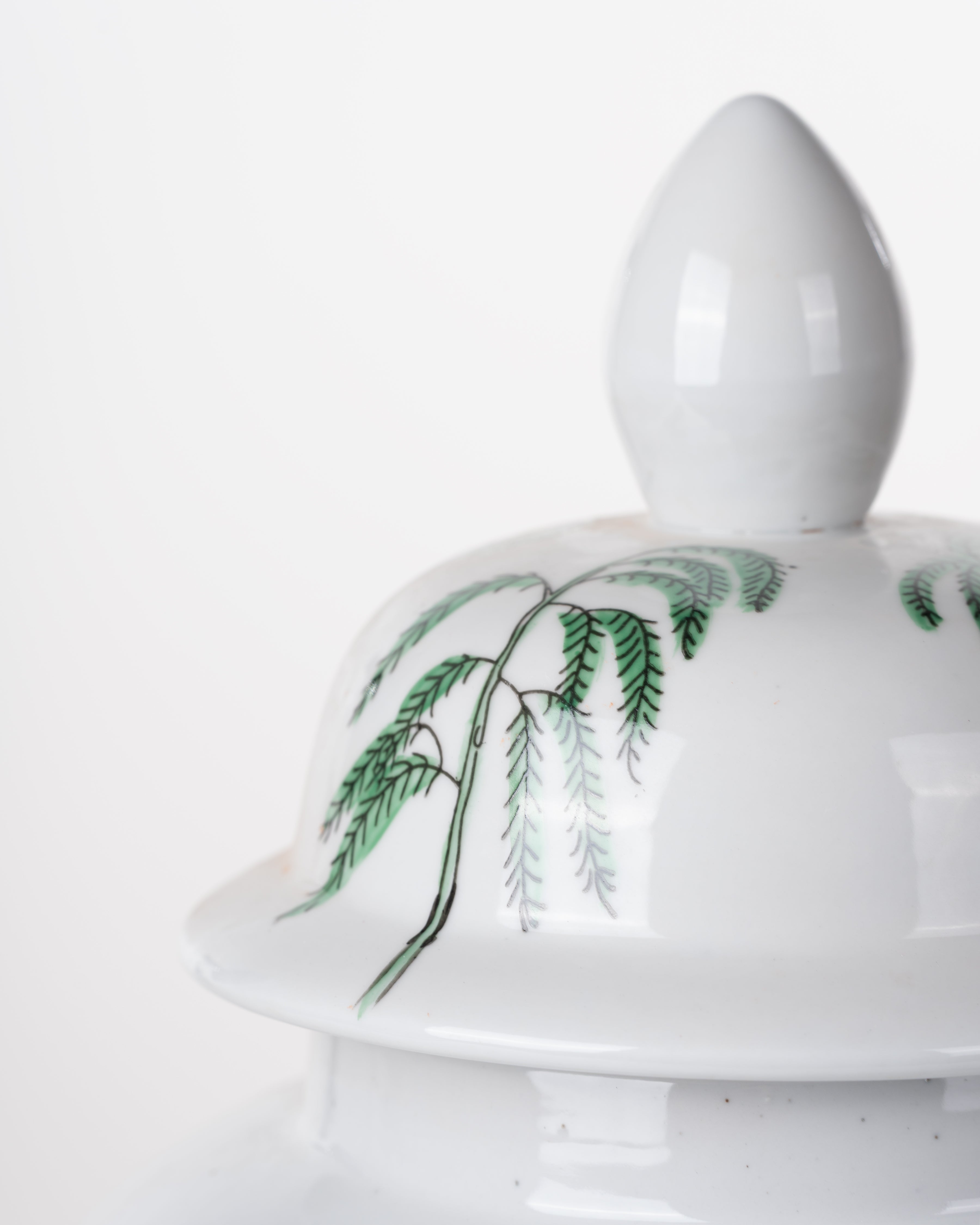 Palm Leaf Ceramic Ginger Jar