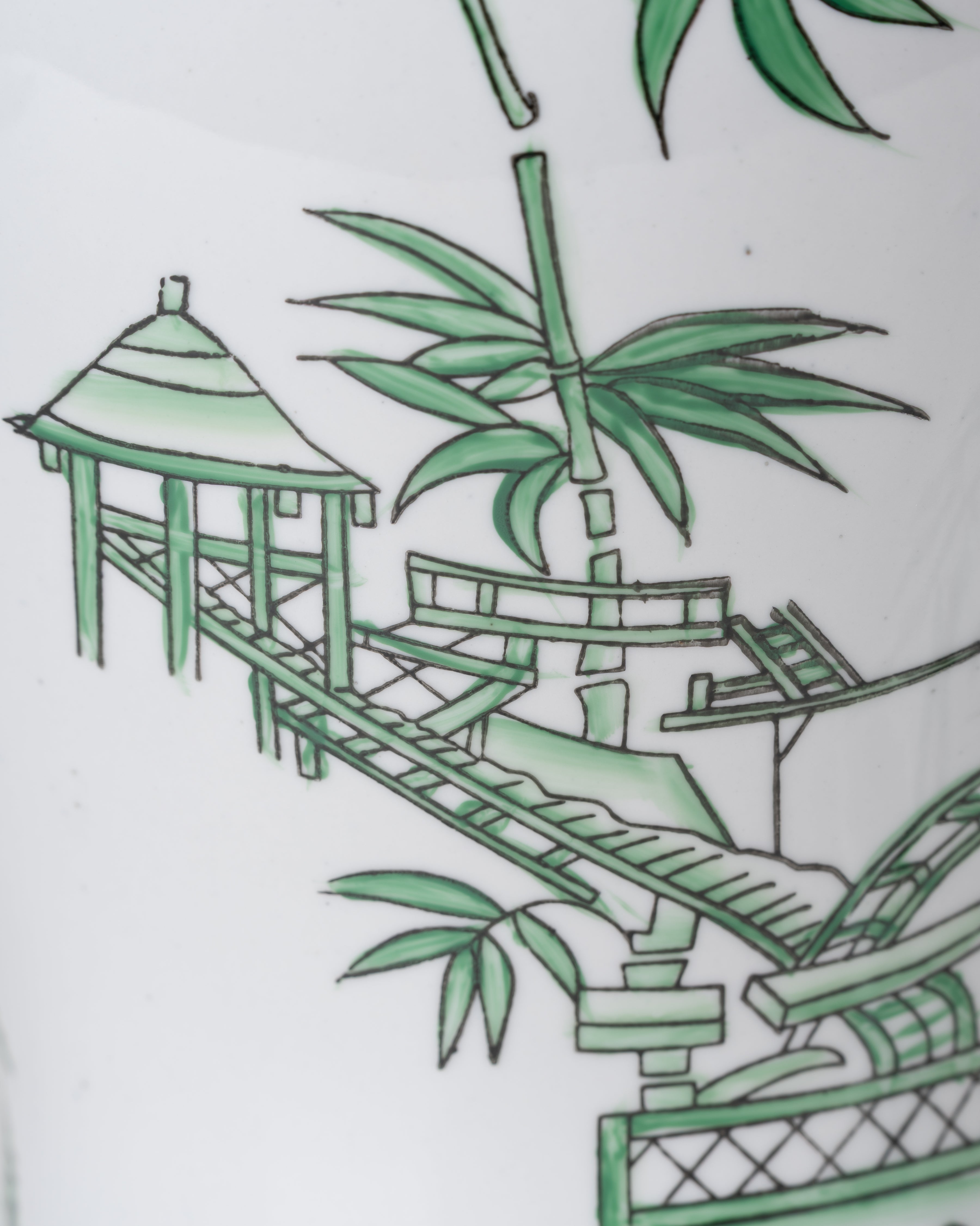 Palm Leaf Ceramic Ginger Jar