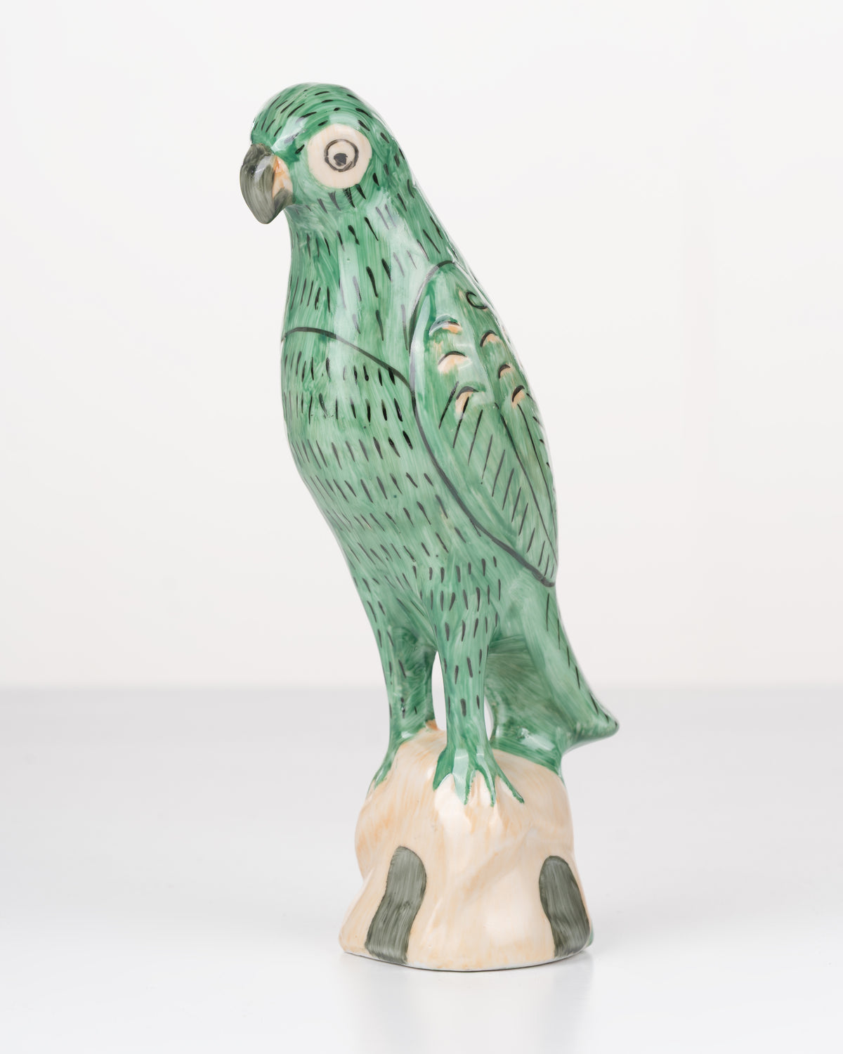 Jade Green Ceramic Parrot