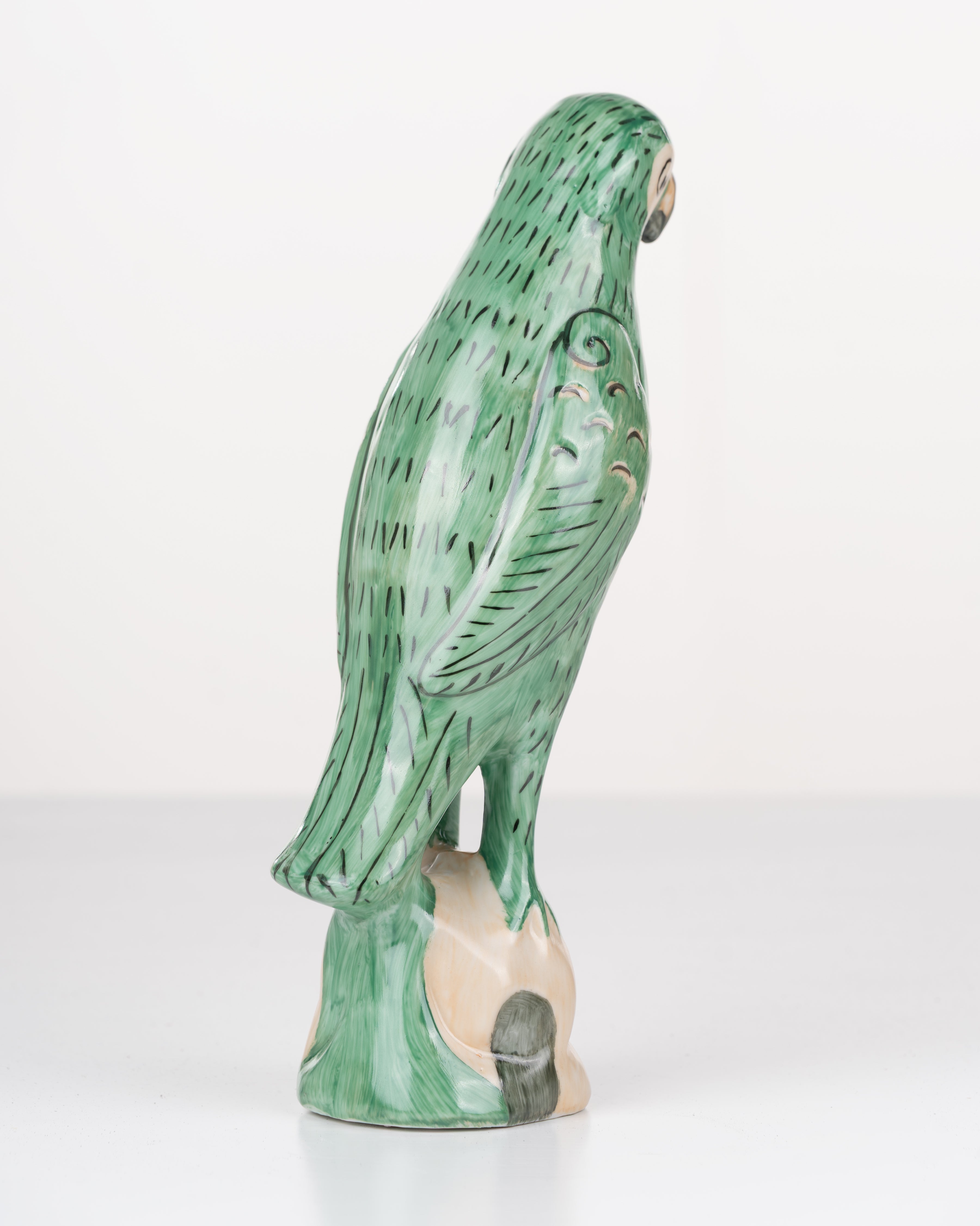 Jade Green Ceramic Parrot