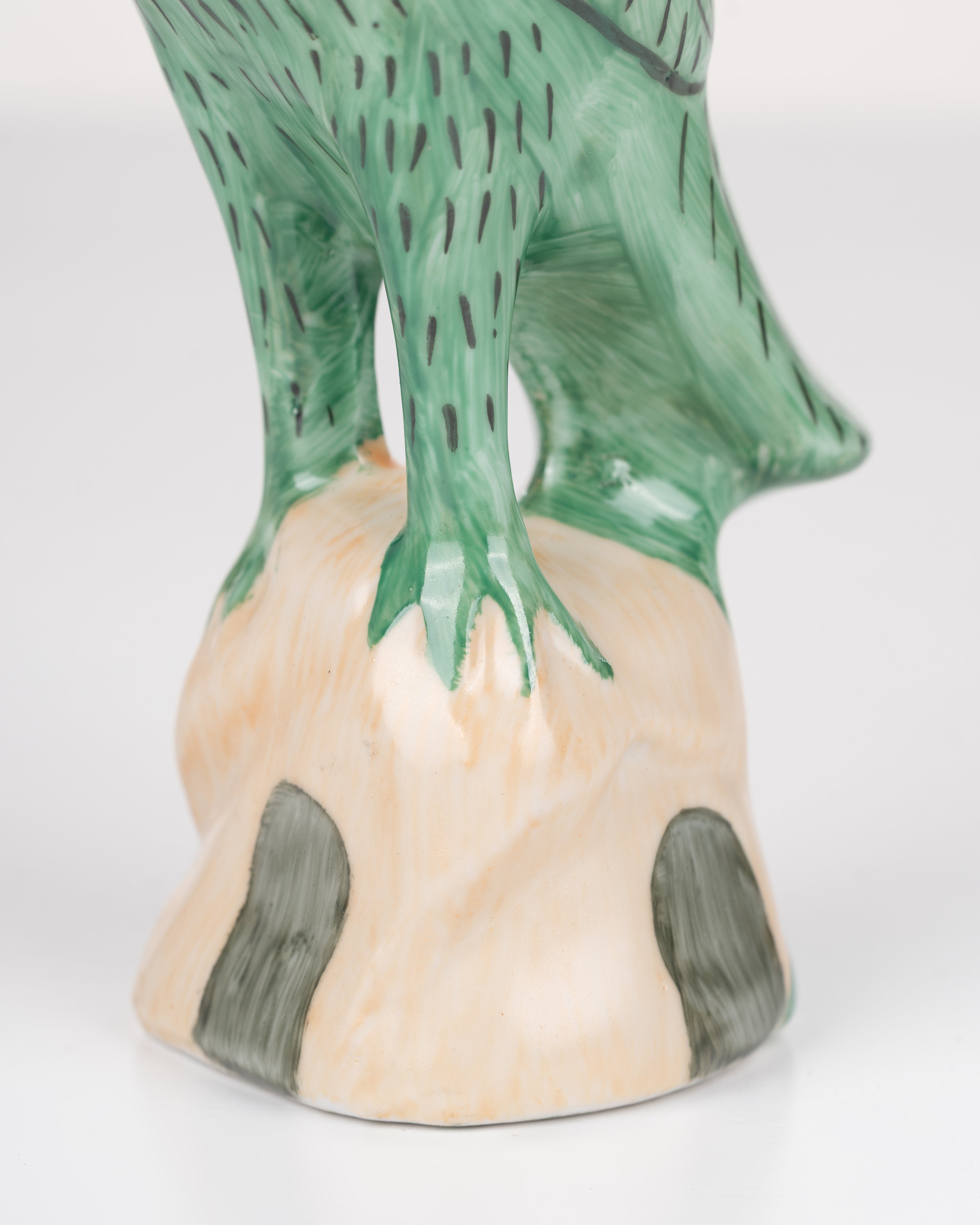 Jade Green Ceramic Parrot