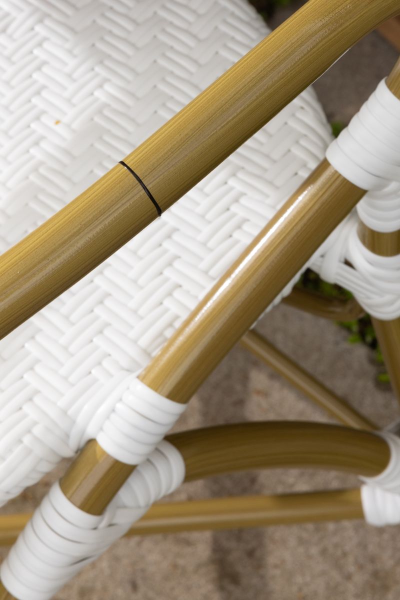 Brioche Chevron Dining Armchair | White