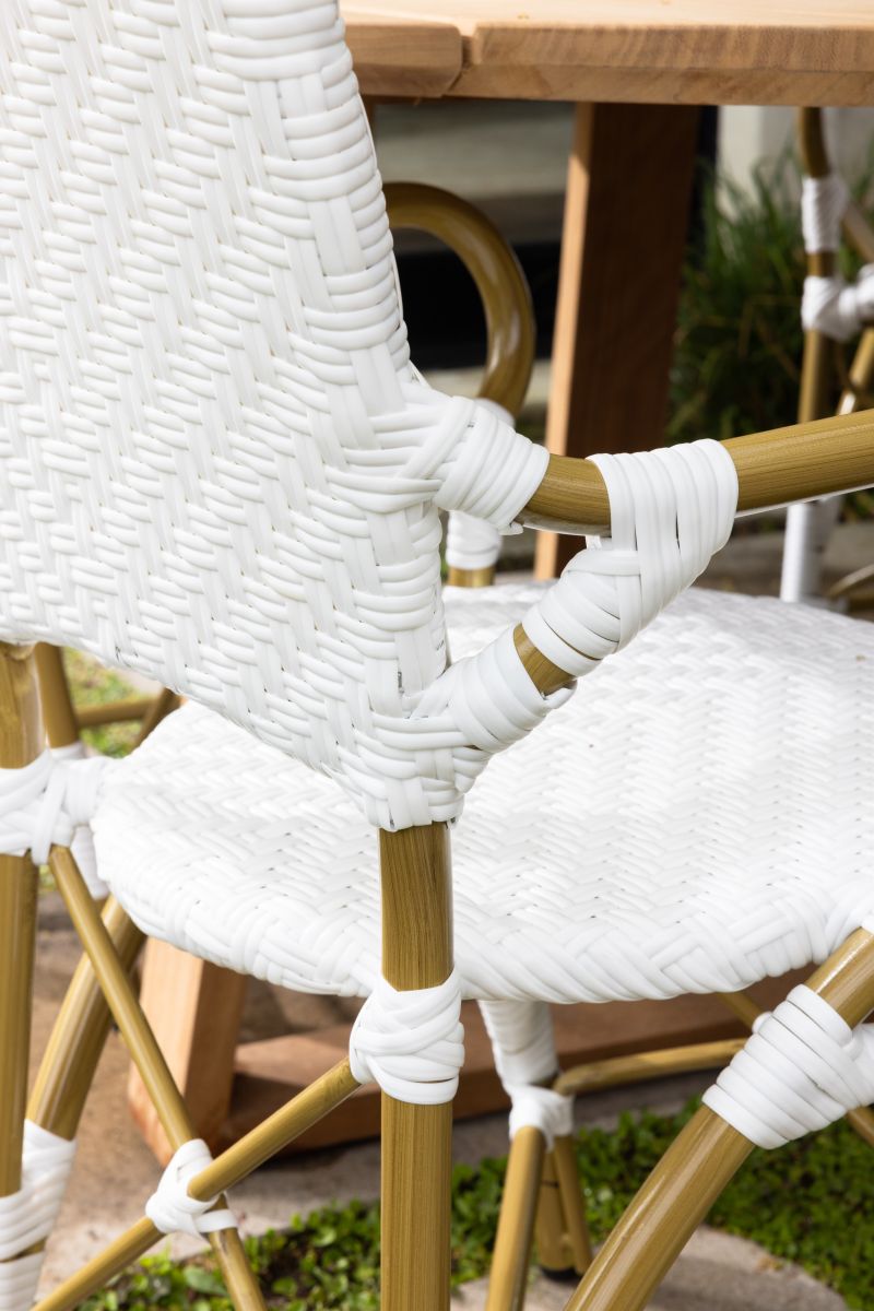 Brioche Chevron Dining Armchair | White