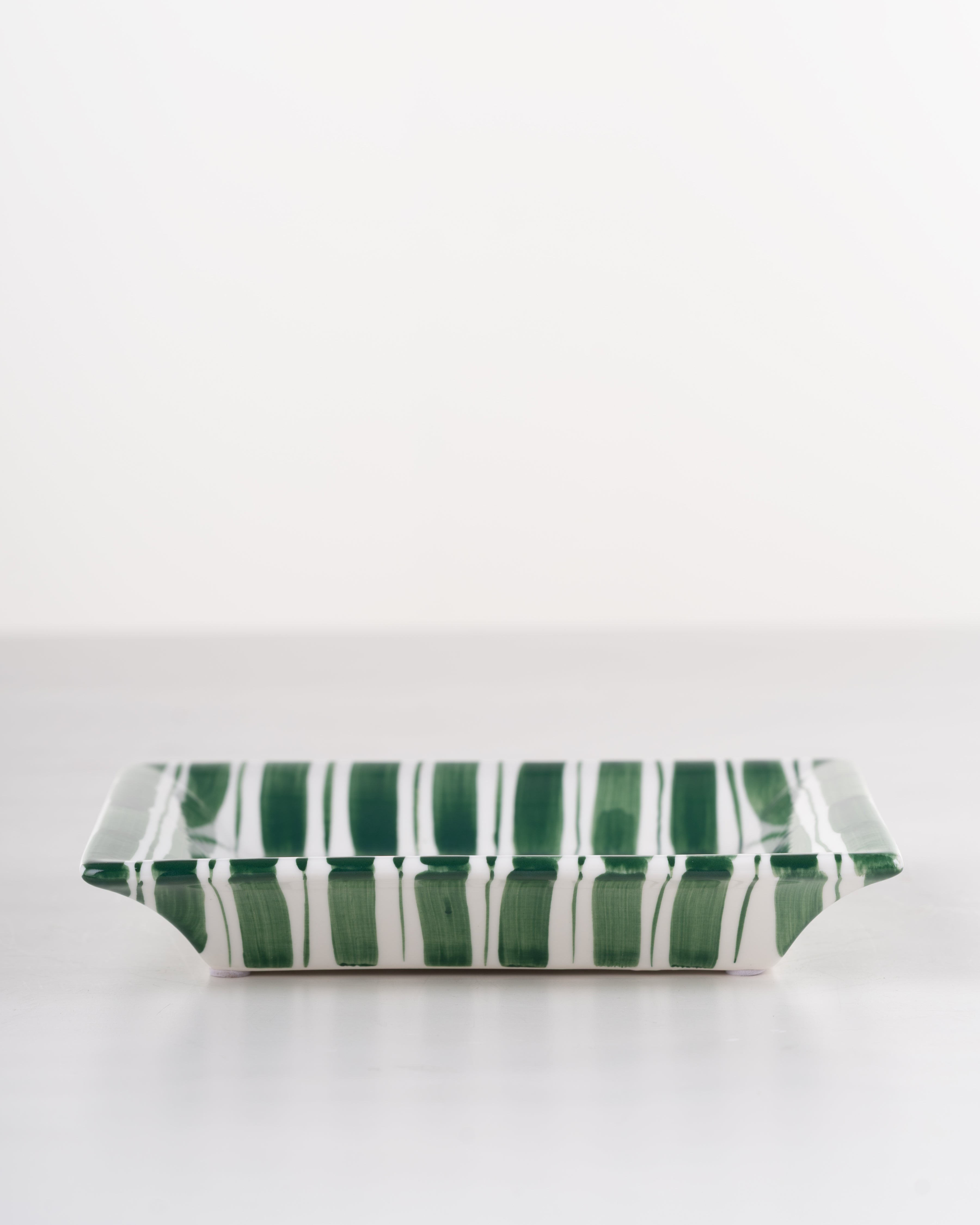 Green Stripe Ceramic Plate