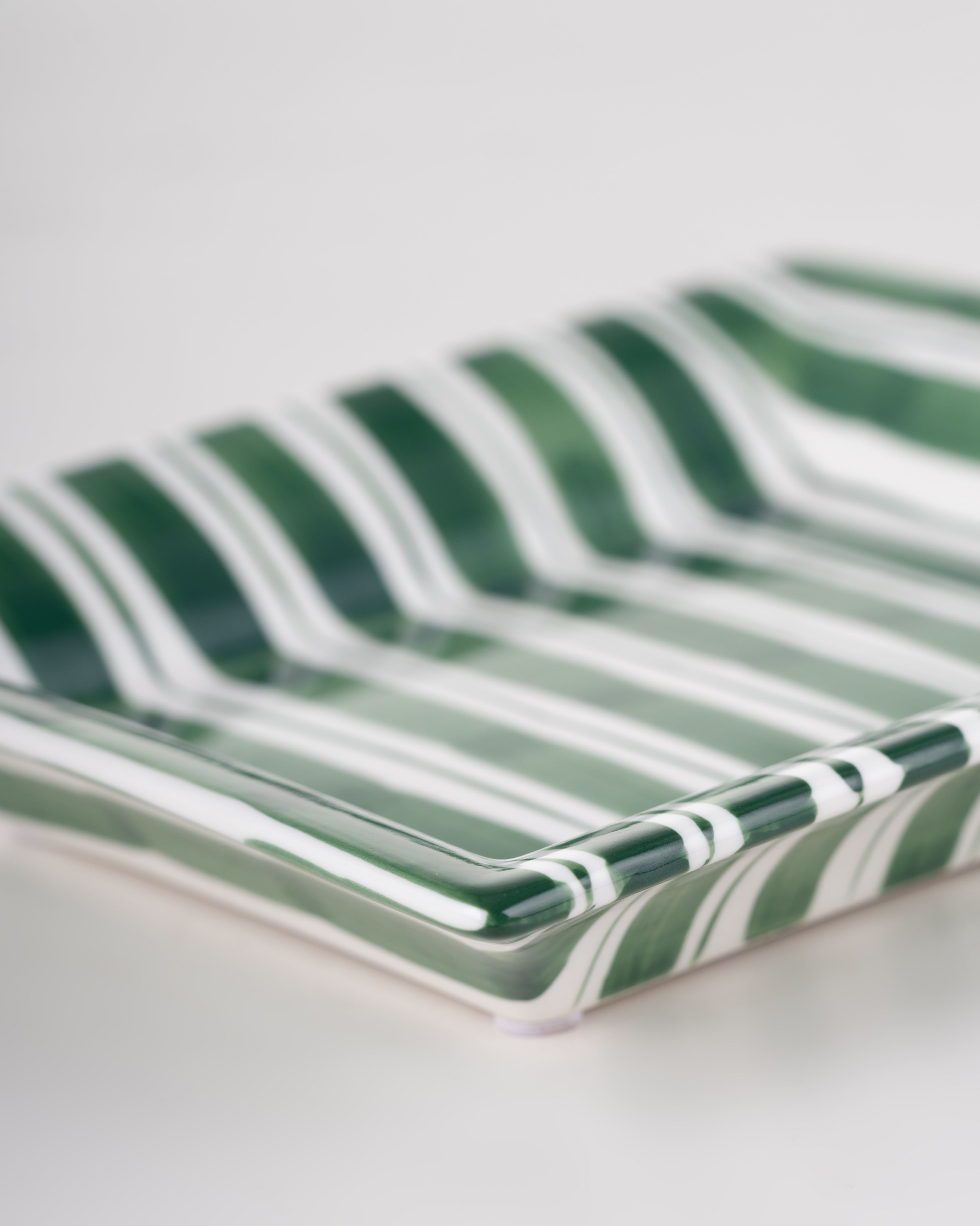 Green Stripe Ceramic Plate