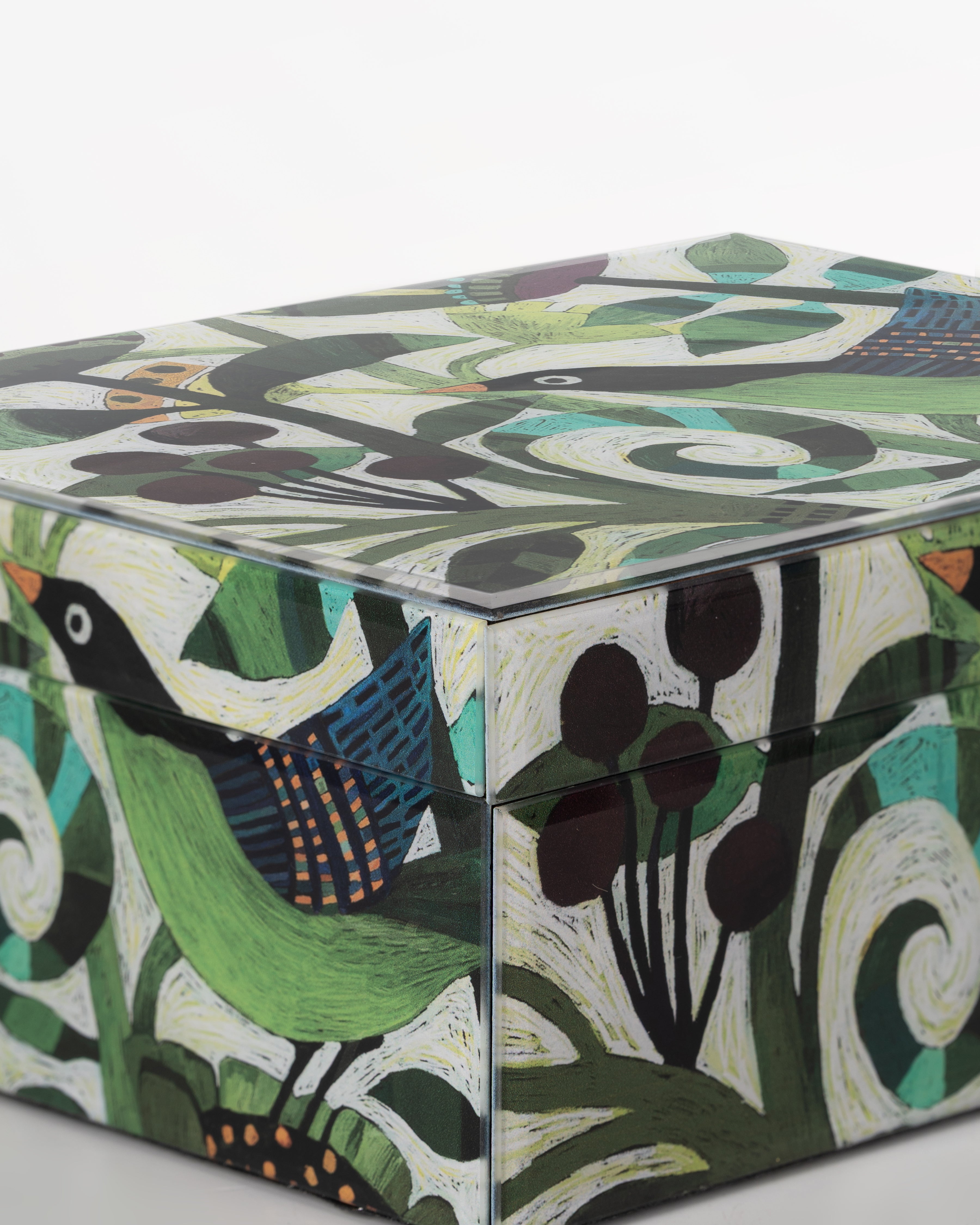 Birdsong Glass Storage Box | Medium