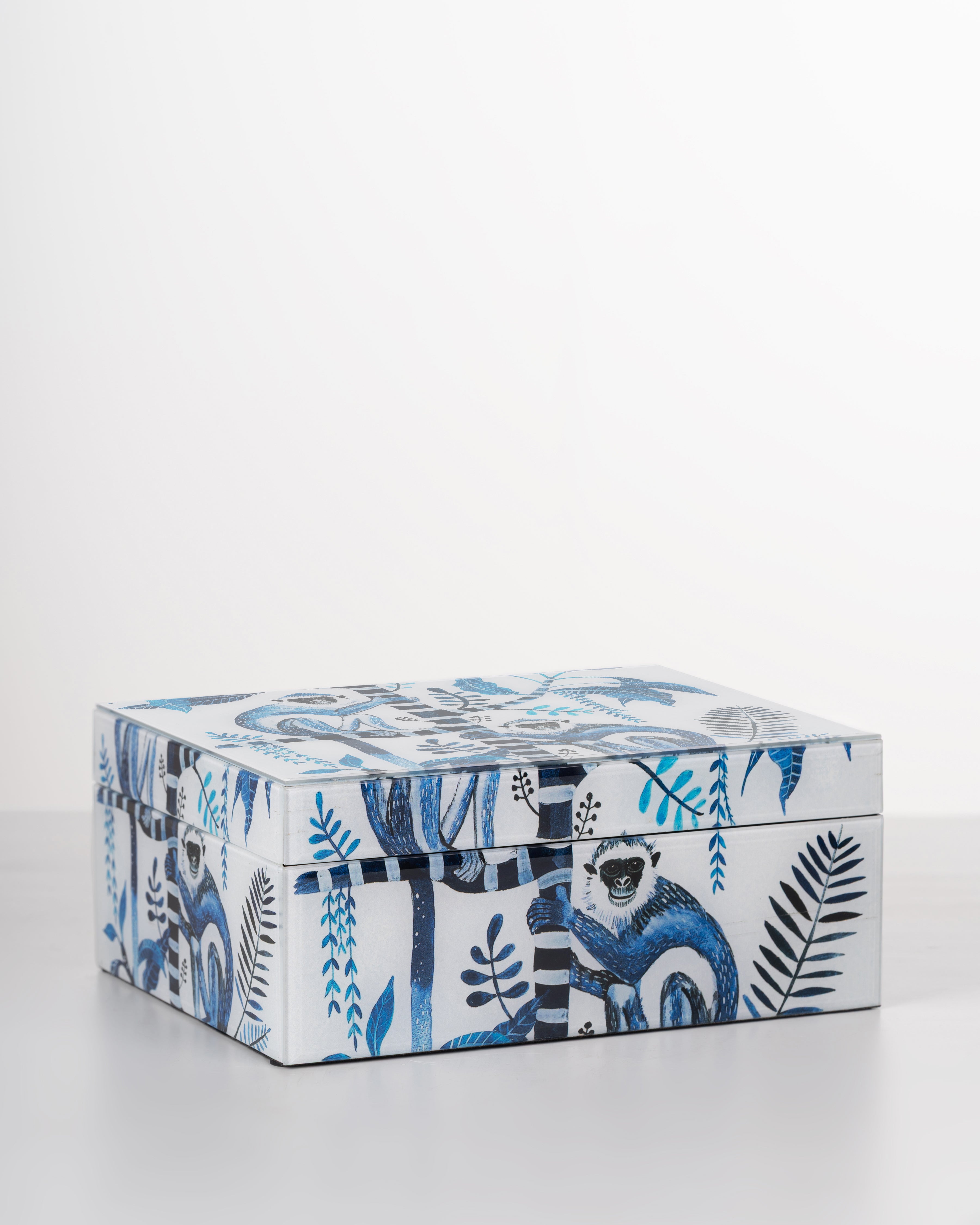 Palm Monkey Glass Storage Box | Medium