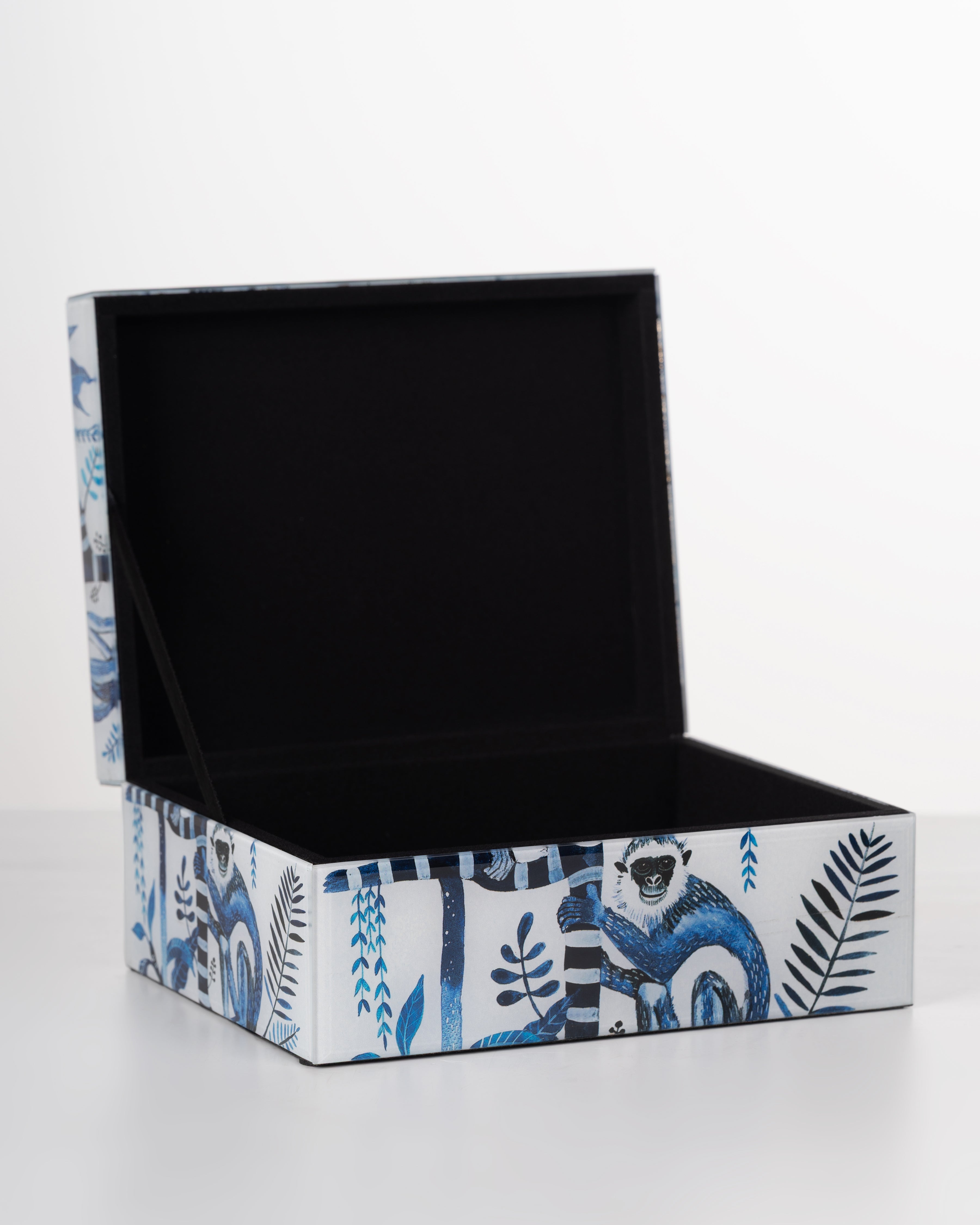 Palm Monkey Glass Storage Box | Medium