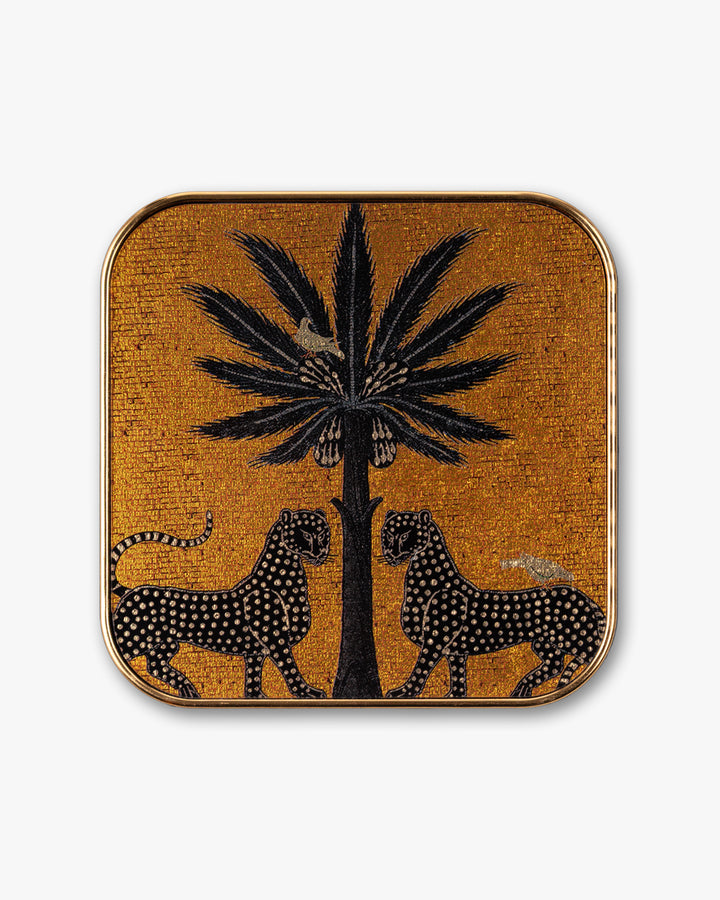 Imperial Leopard Coaster | Mustard
