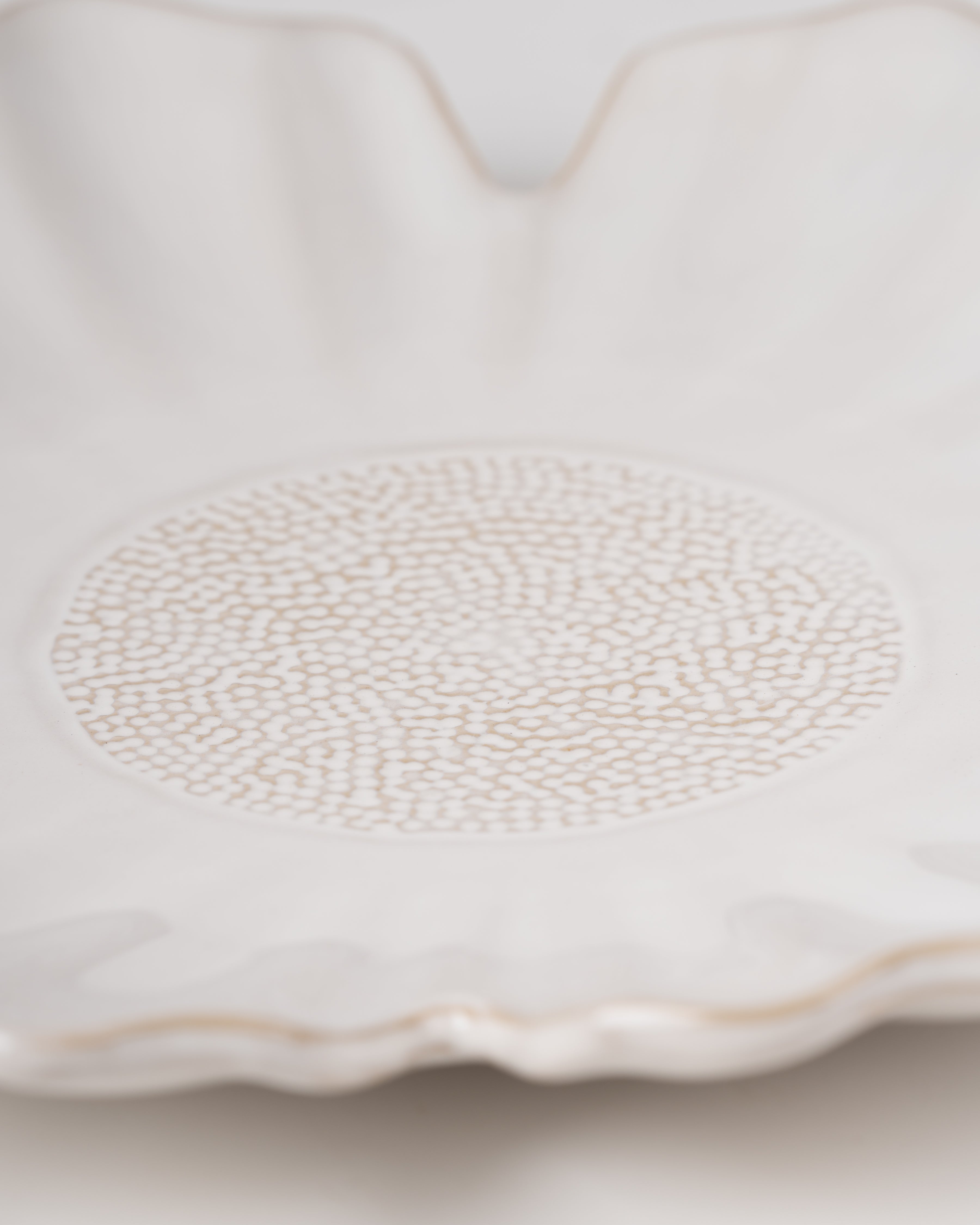 PLATE CERAMIC DAISY WHT SML