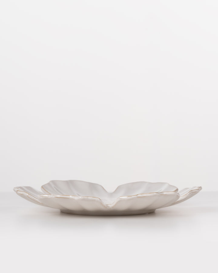 PLATE CERAMIC DAISY WHT SML