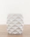 Geometric Ceramic Stool | White