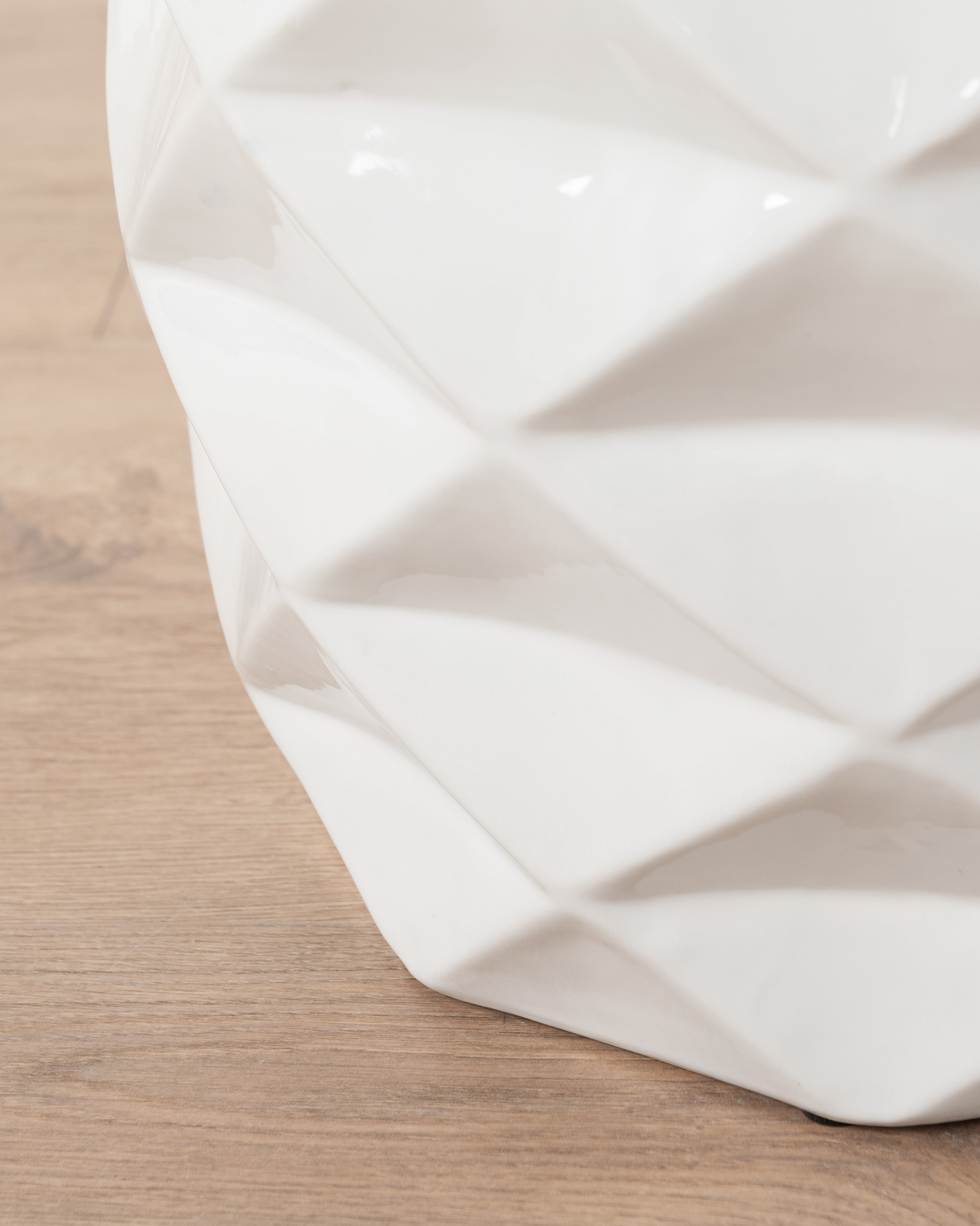 Geometric Ceramic Stool | White
