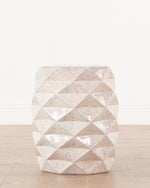 Geometric Ceramic Stool | Pebble Glaze