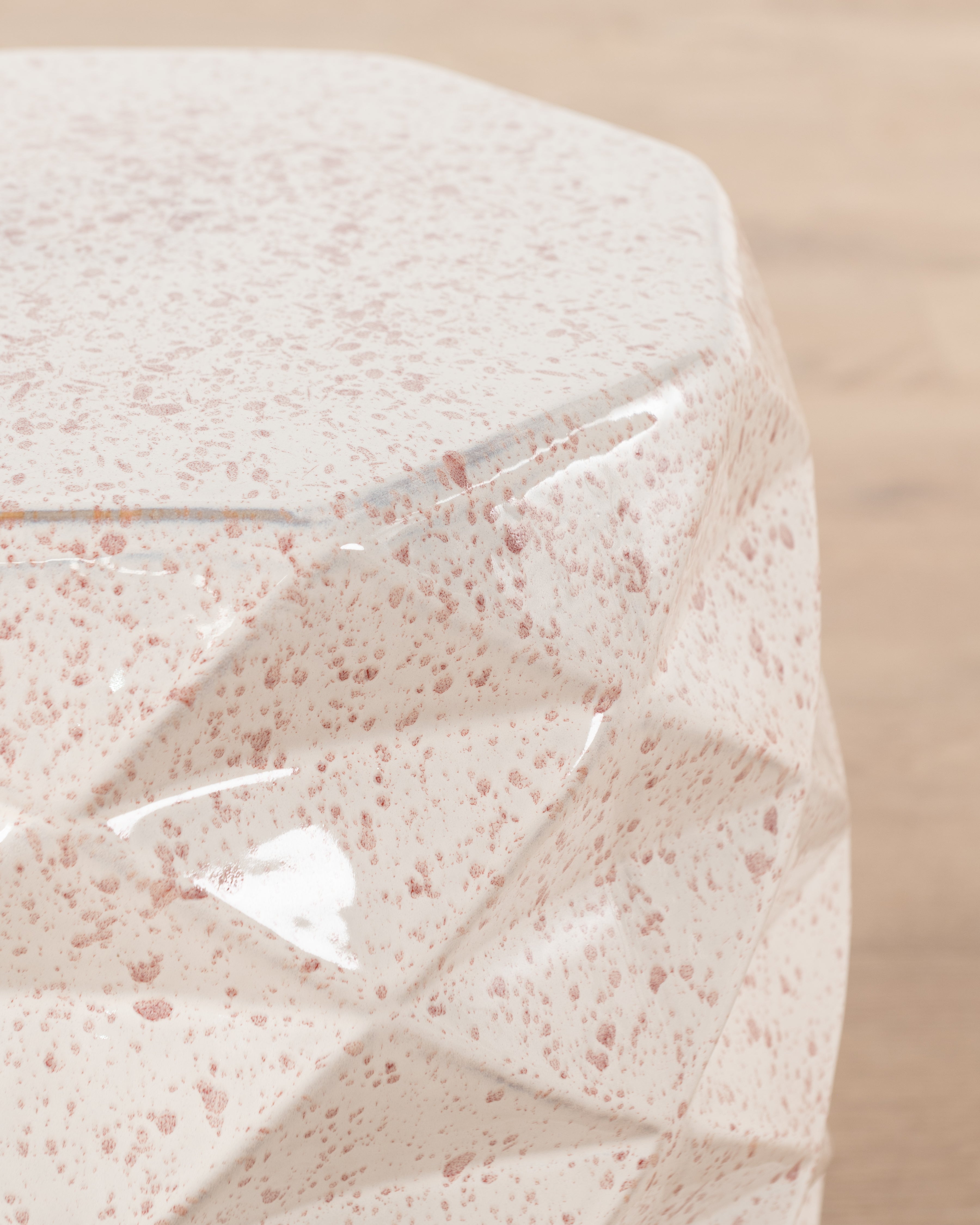 Geometric Ceramic Stool | Pebble Glaze