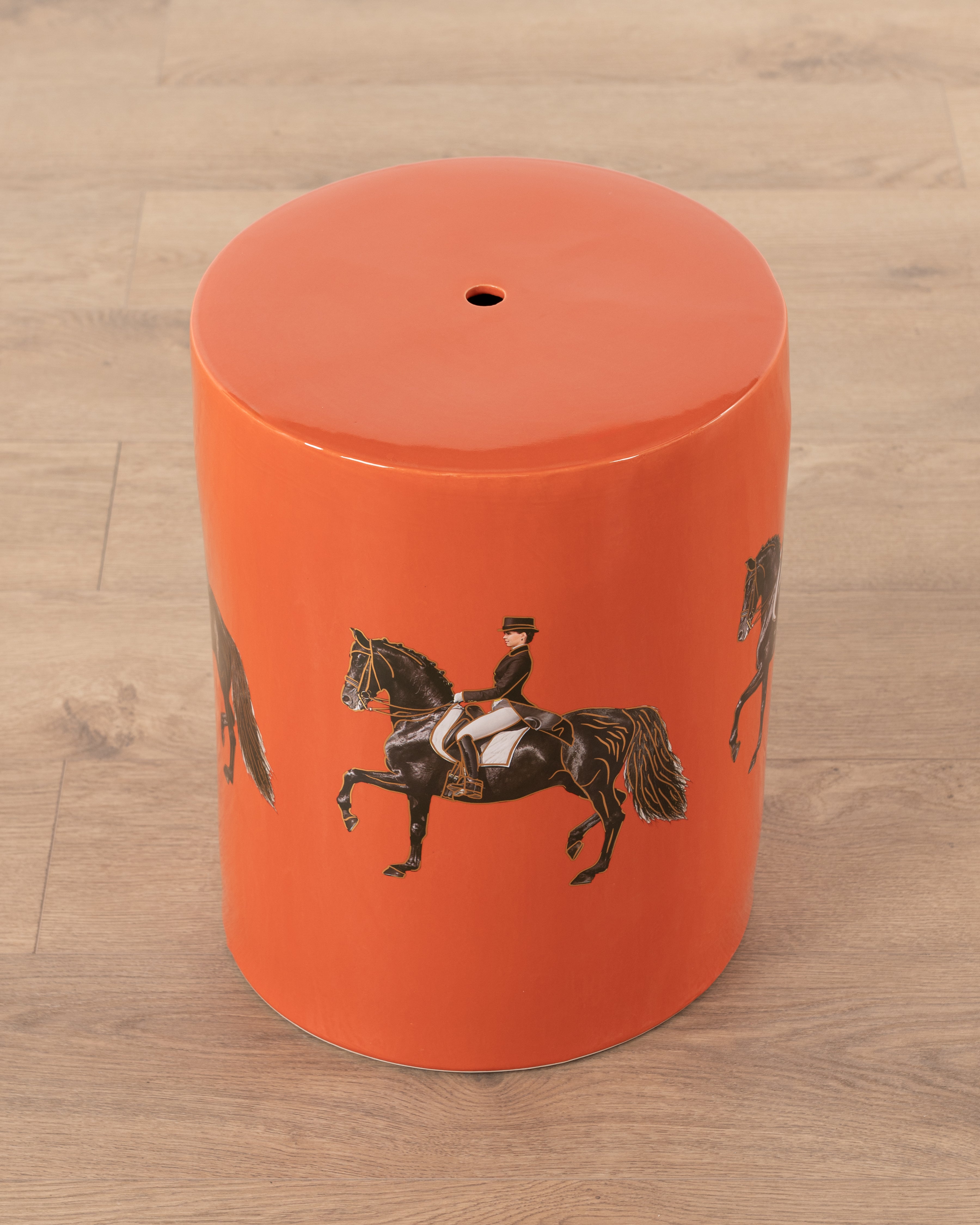 Amber Equestrian Ceramic Stool