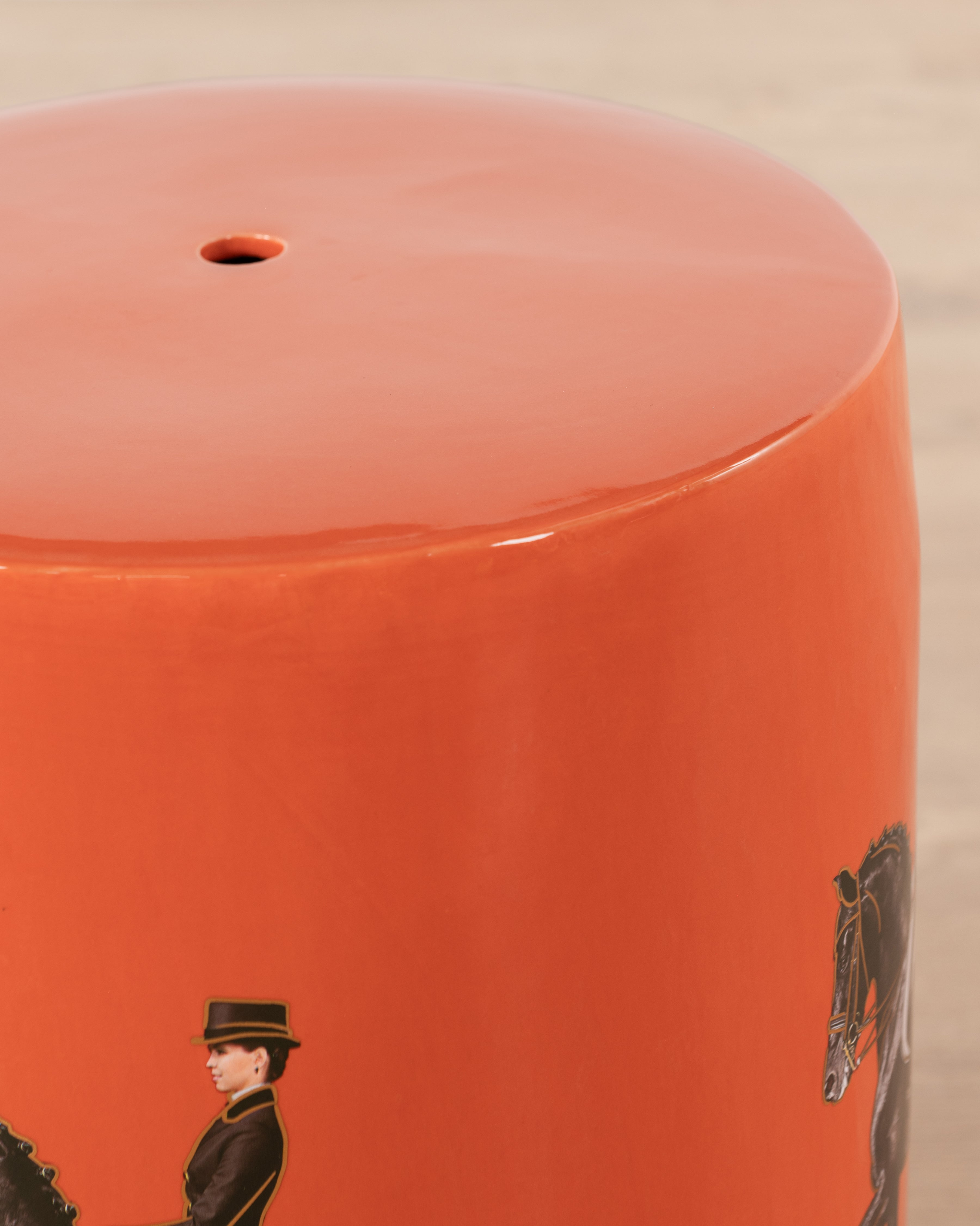 Amber Equestrian Ceramic Stool