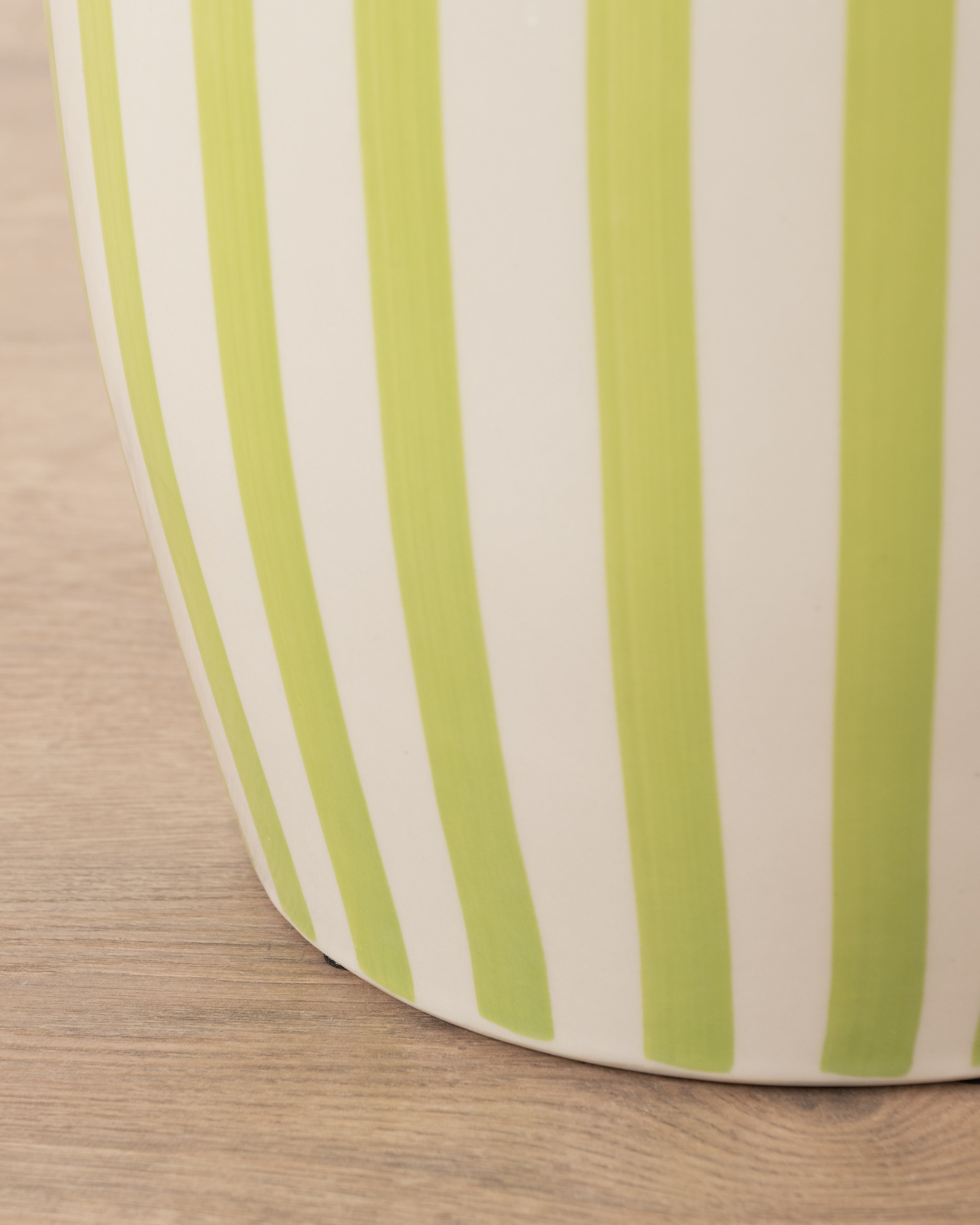 Pistachio Stripe Ceramic Stool