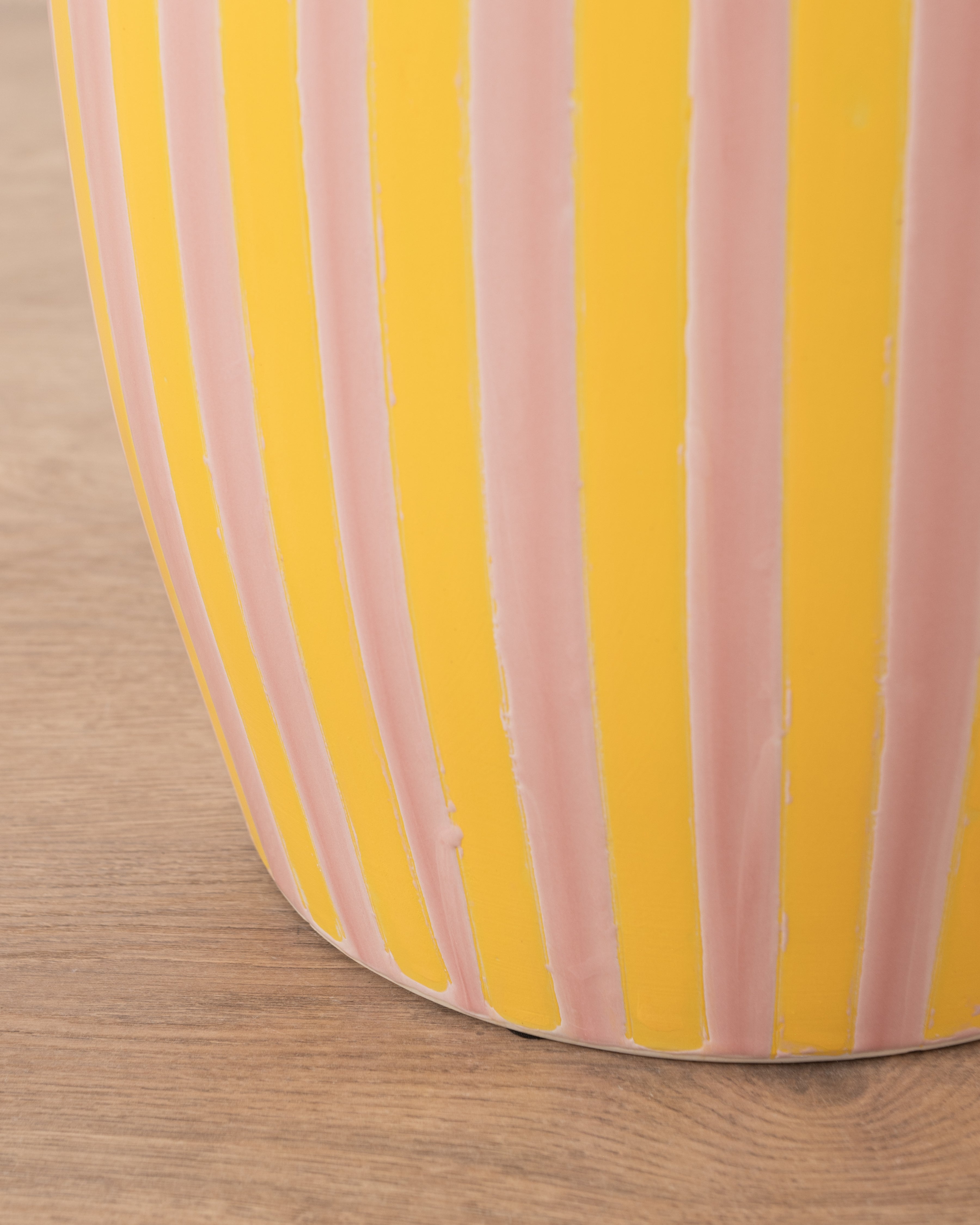 Blush Stripe Ceramic Stool