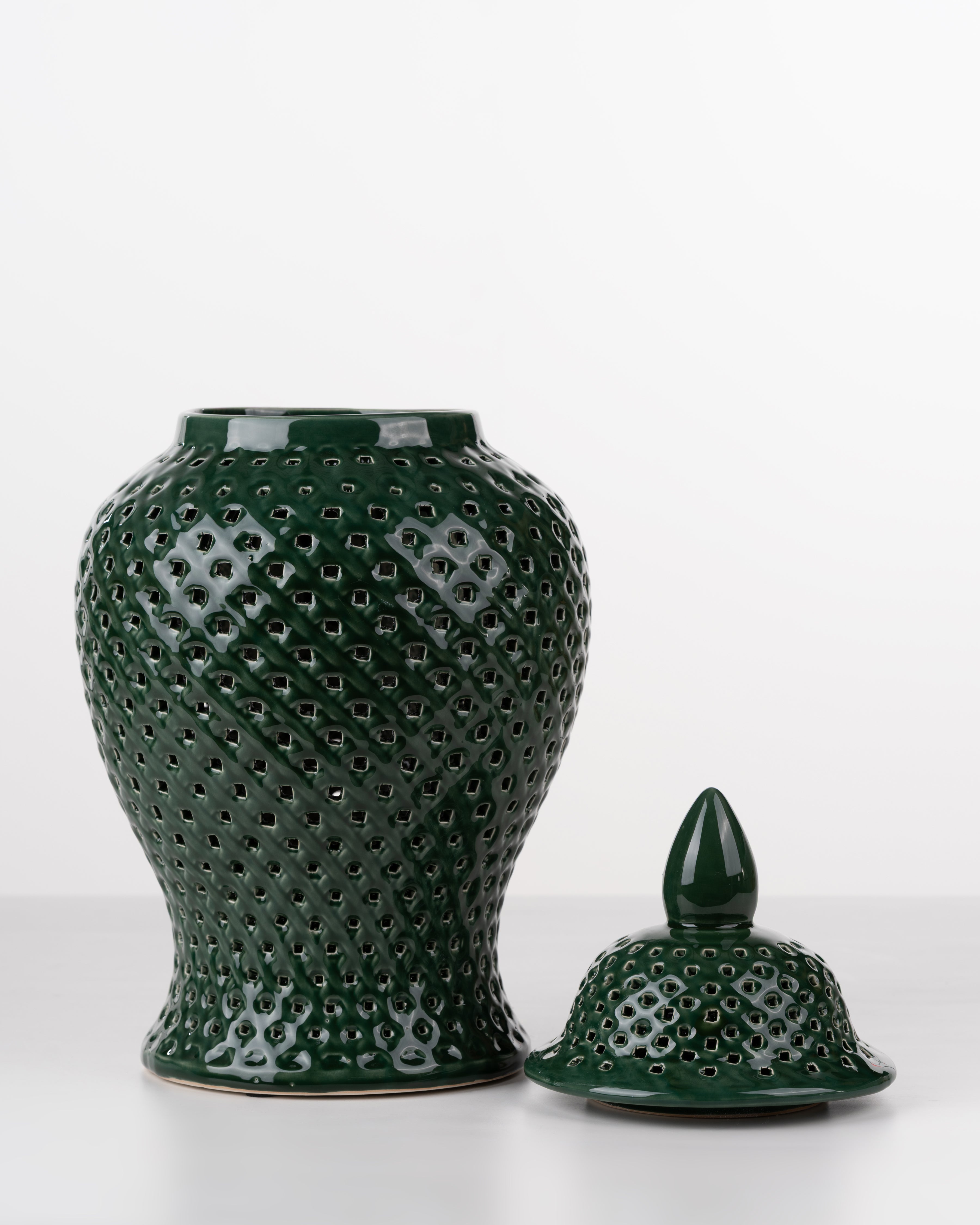 Evergreen Ceramic Ginger Jar