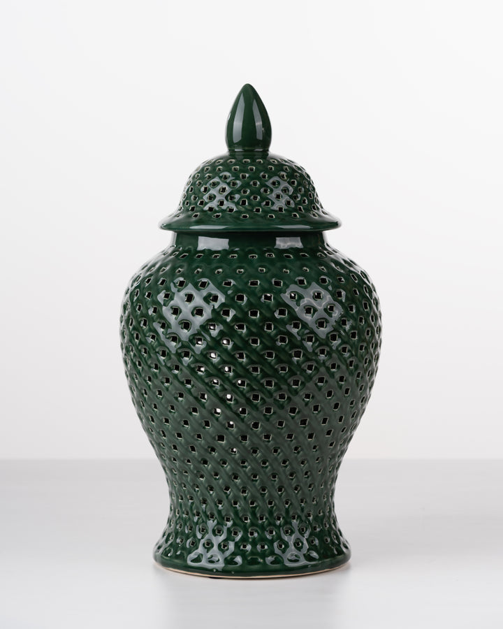Evergreen Ceramic Ginger Jar