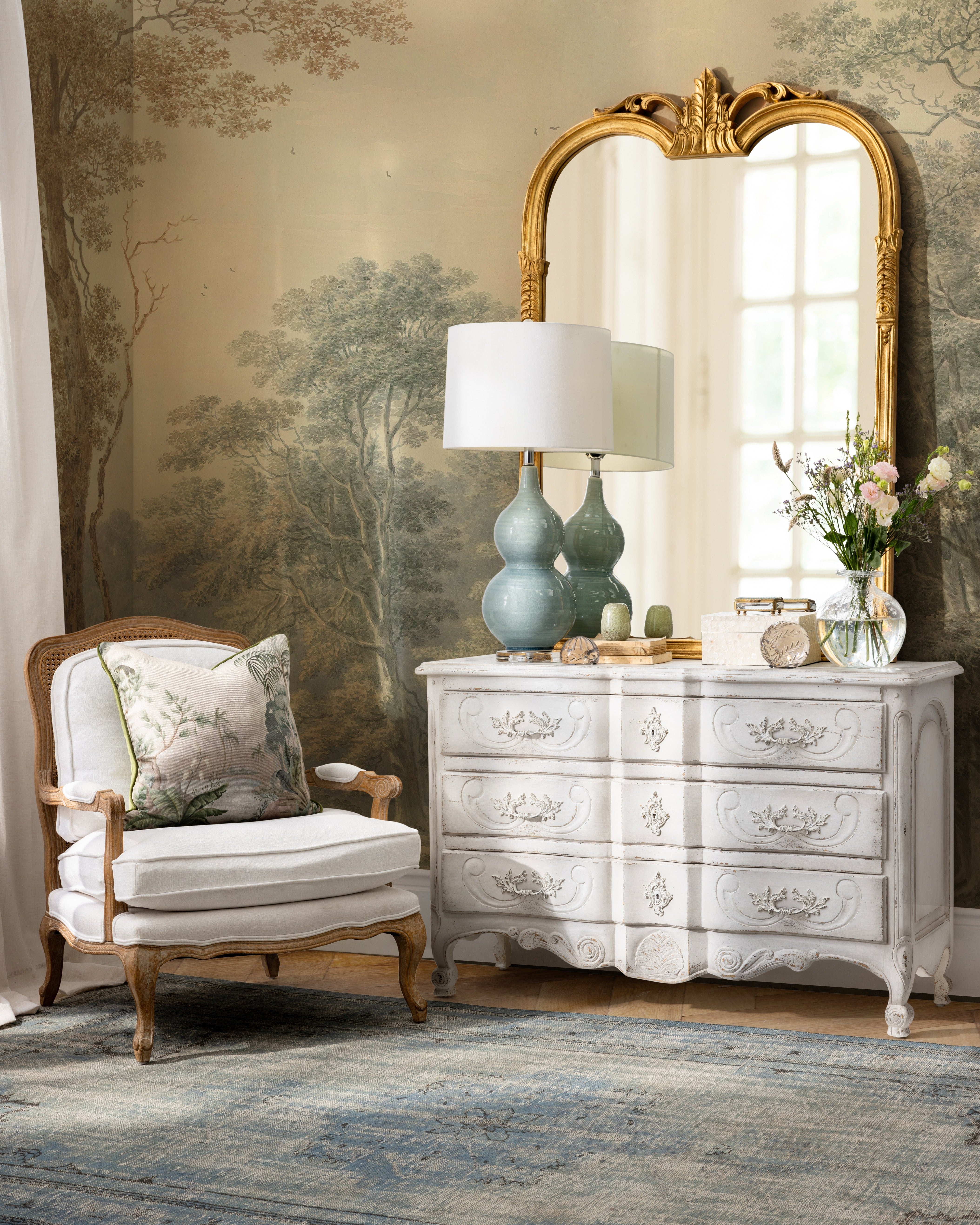 Bodine Bergere Chair | White