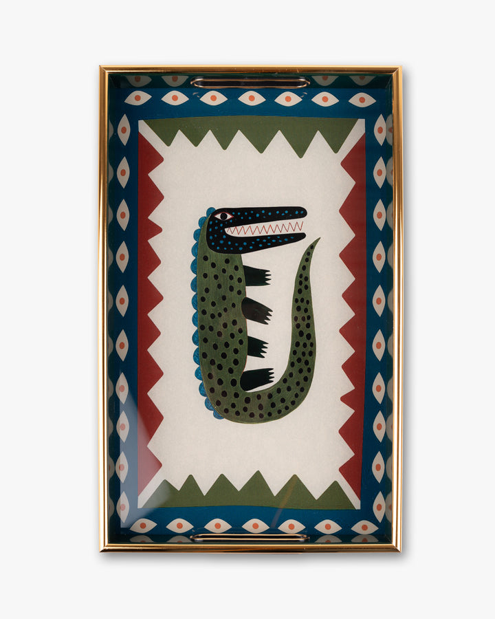 Tribal Crocodile Tray | Medium