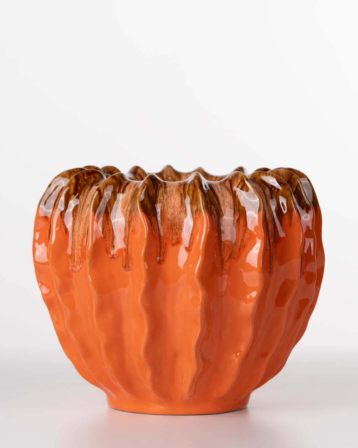 Ruffled Ceramic Vase