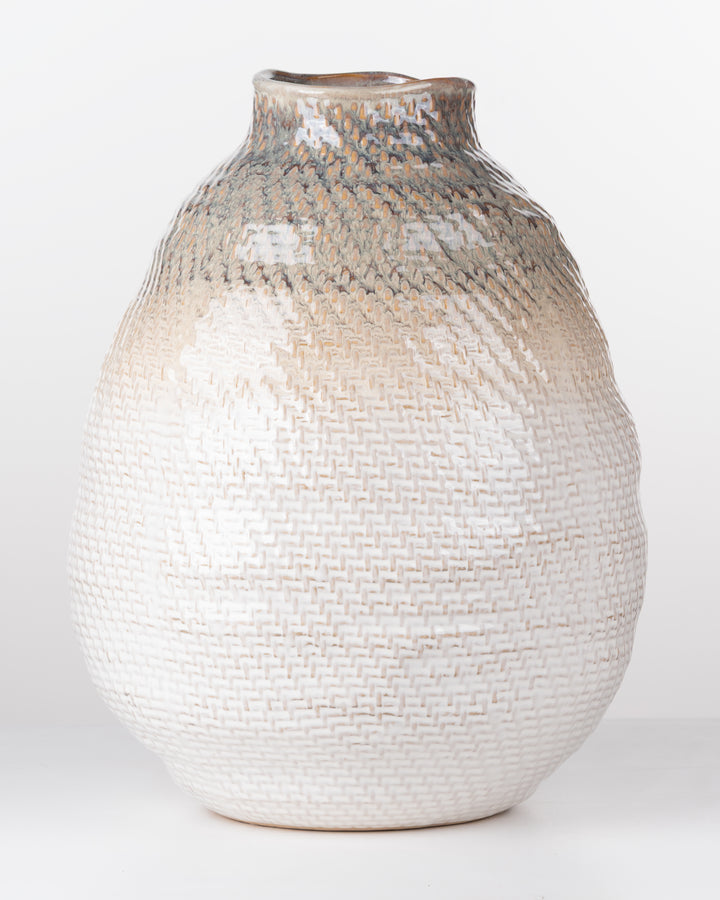 Basketweave Ceramic Vase