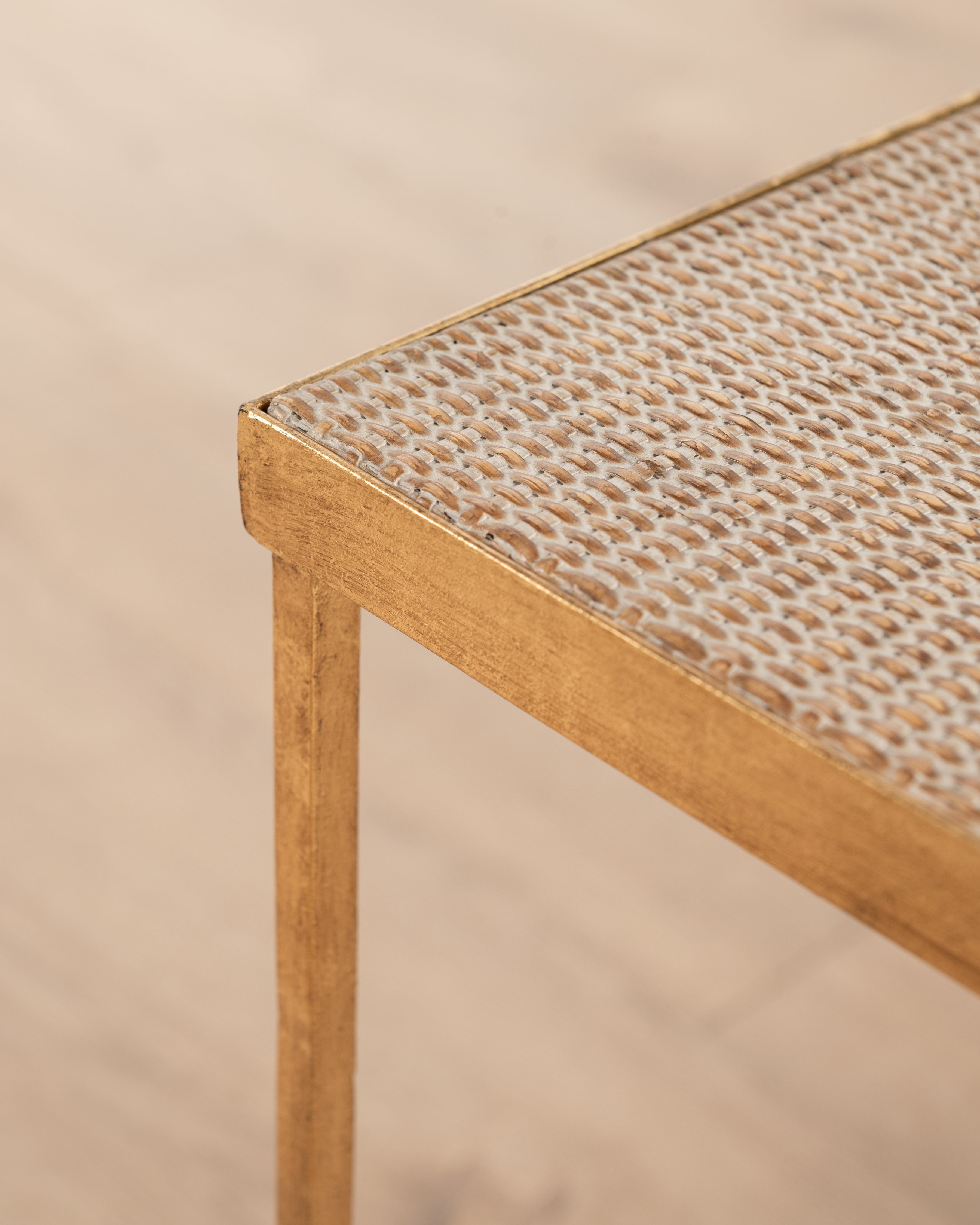 Sardinia Square Side table | White wash Rattan