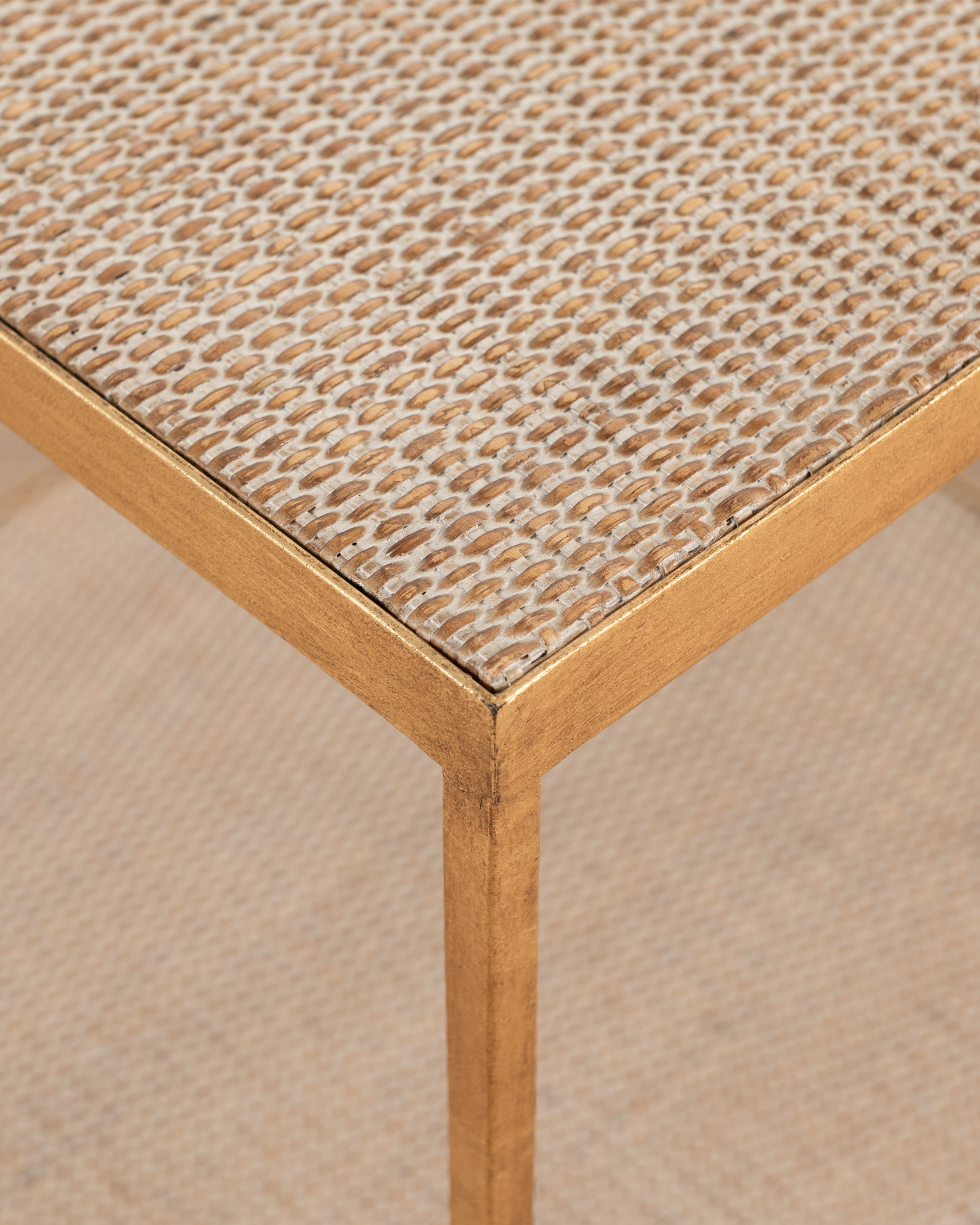 Sardinia Square Side table | White wash Rattan