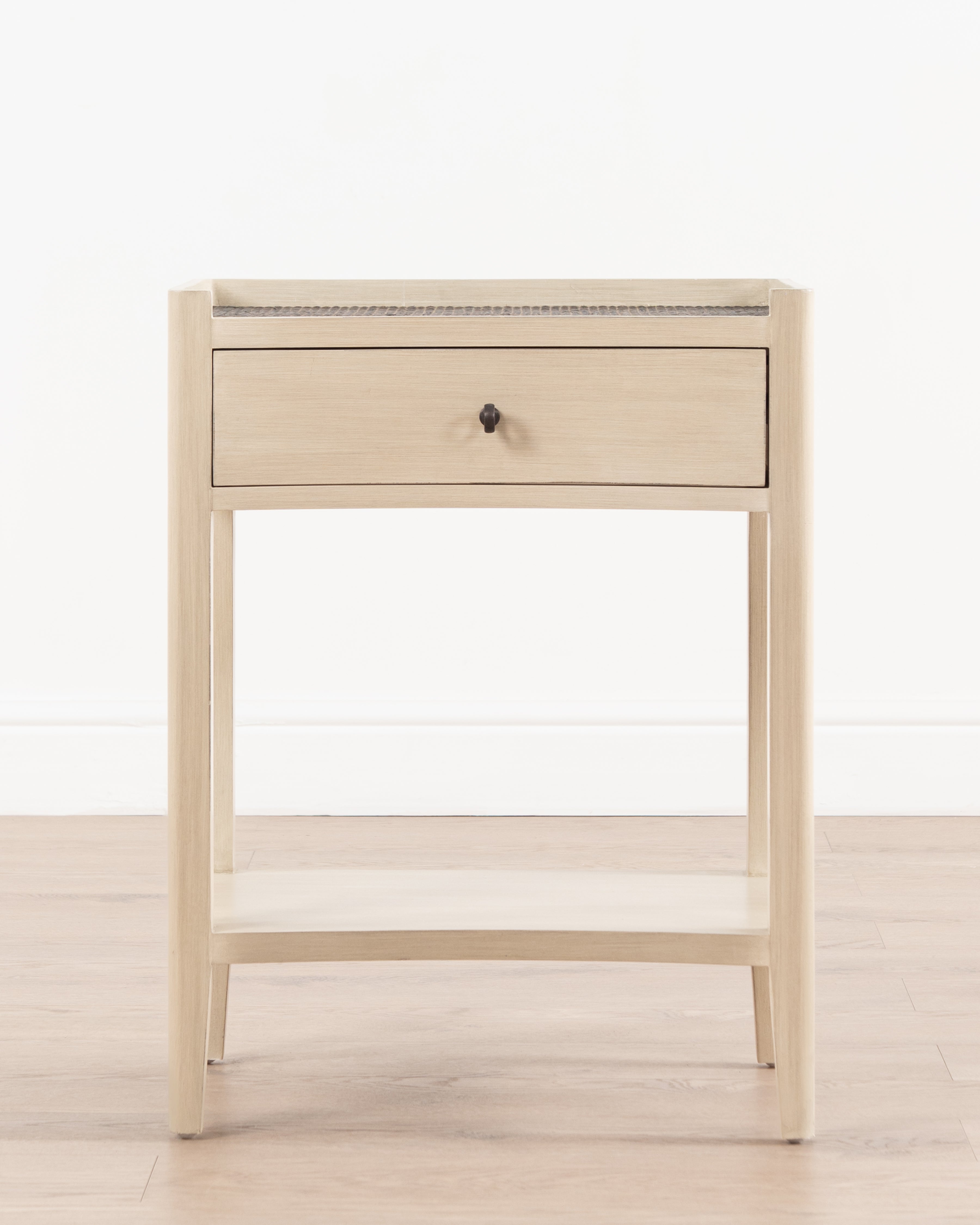 Plantation Bedside Table | 1 Drawer - White