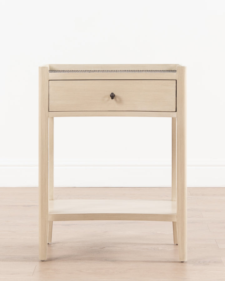 Plantation Bedside Table | 1 Drawer - White
