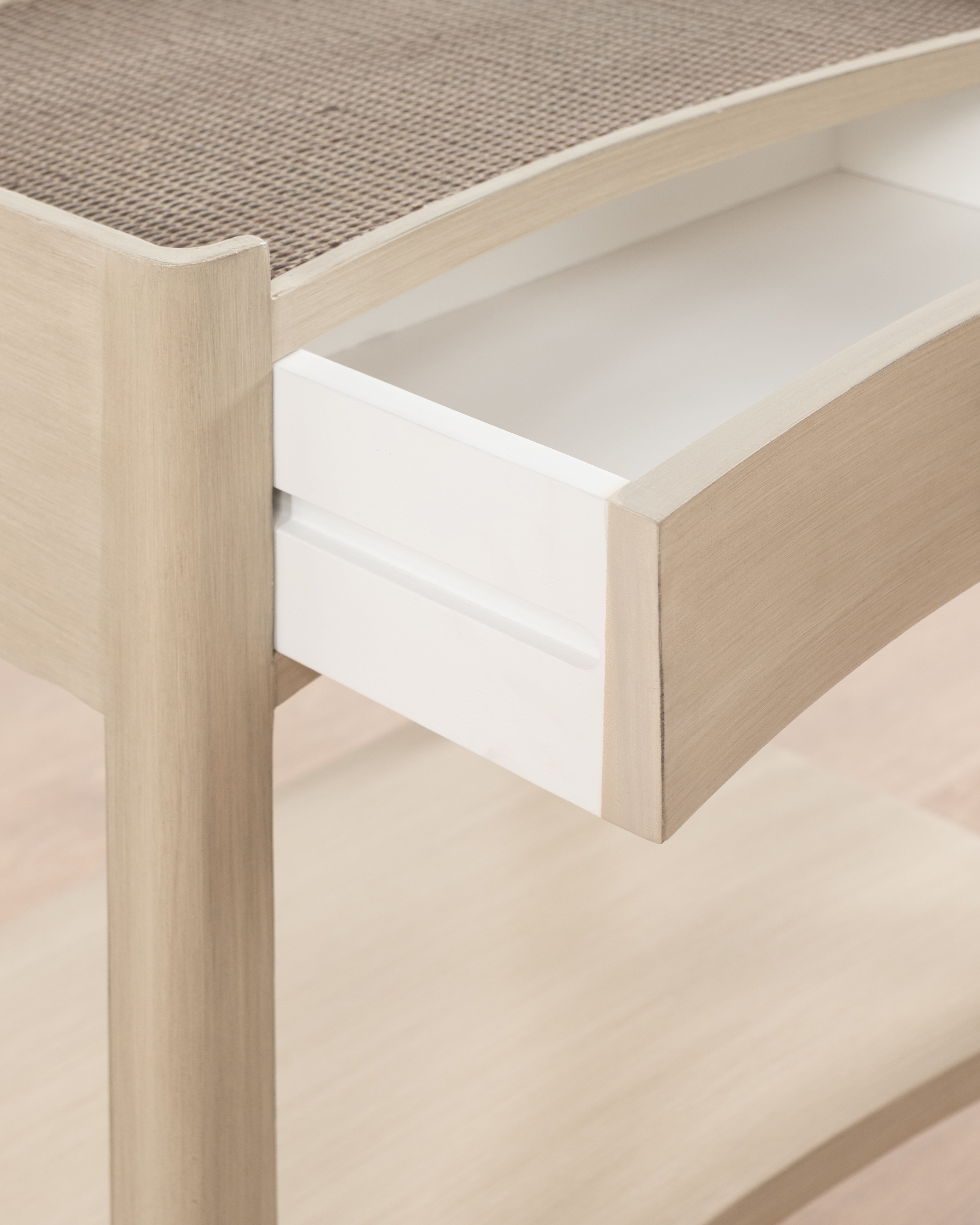 Plantation Bedside Table | 1 Drawer - White