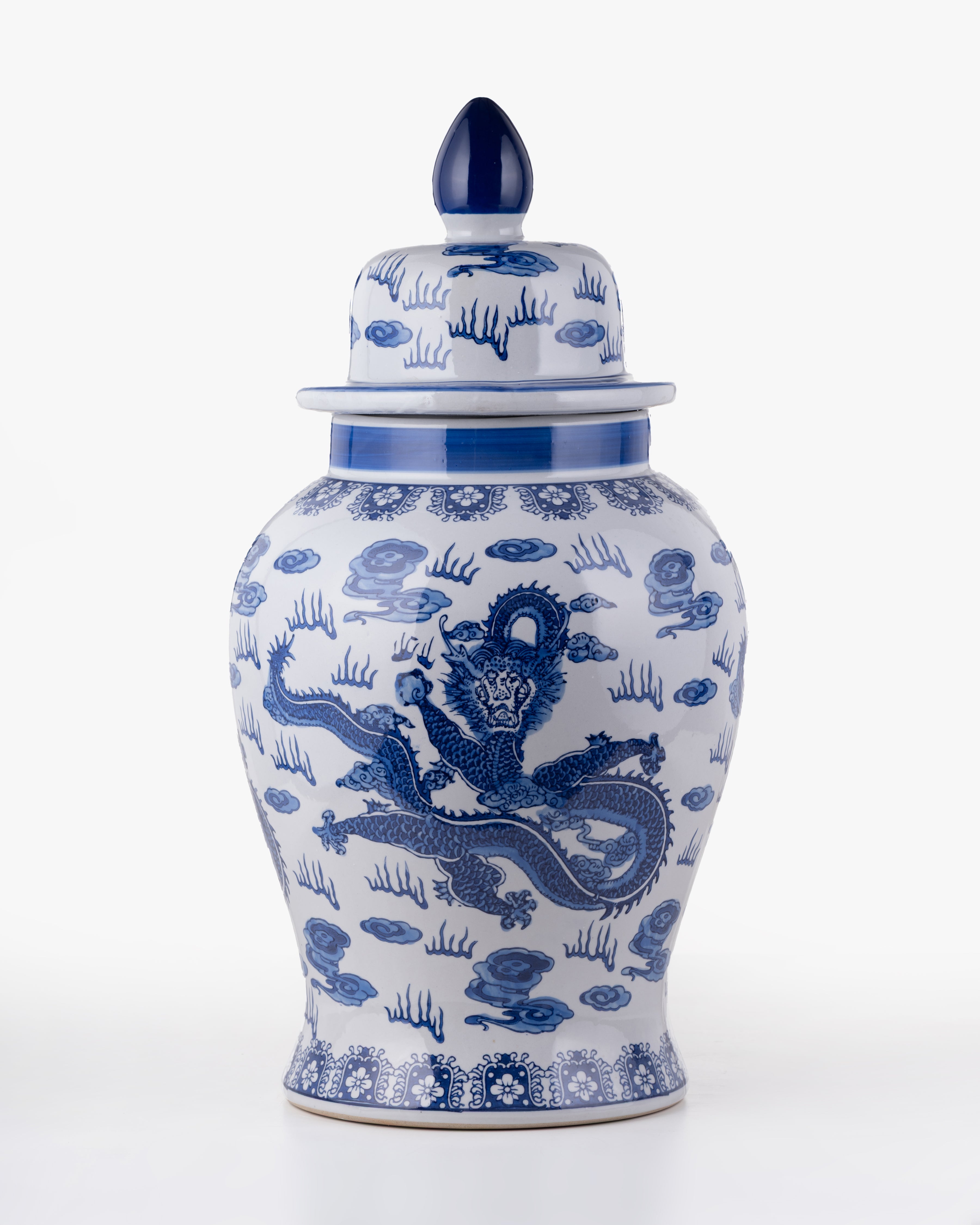 Lotus Blue Dragon Ginger Jar