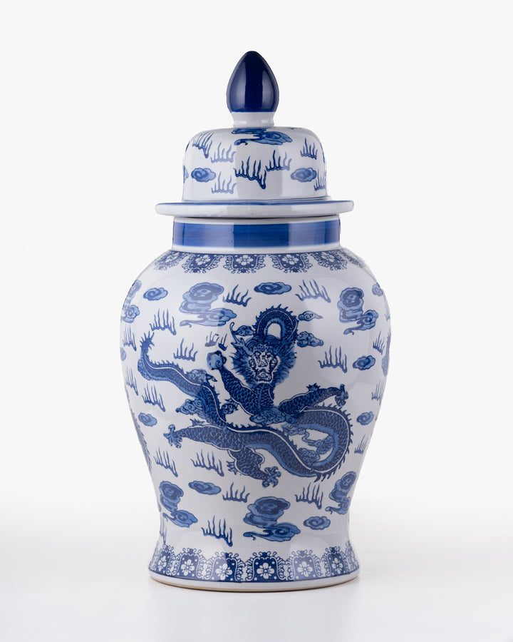 Lotus Blue Dragon Ginger Jar