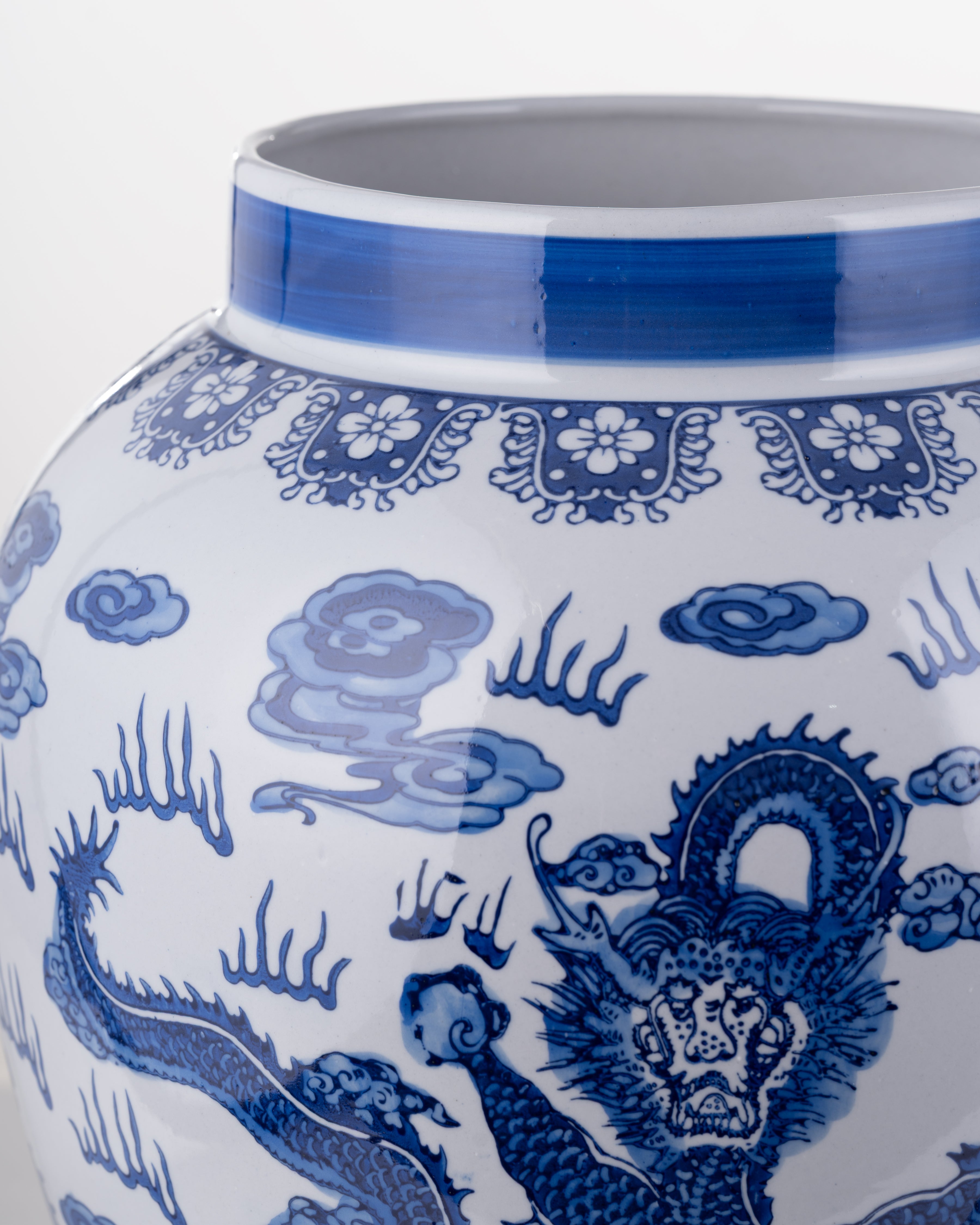 Lotus Blue Dragon Ginger Jar