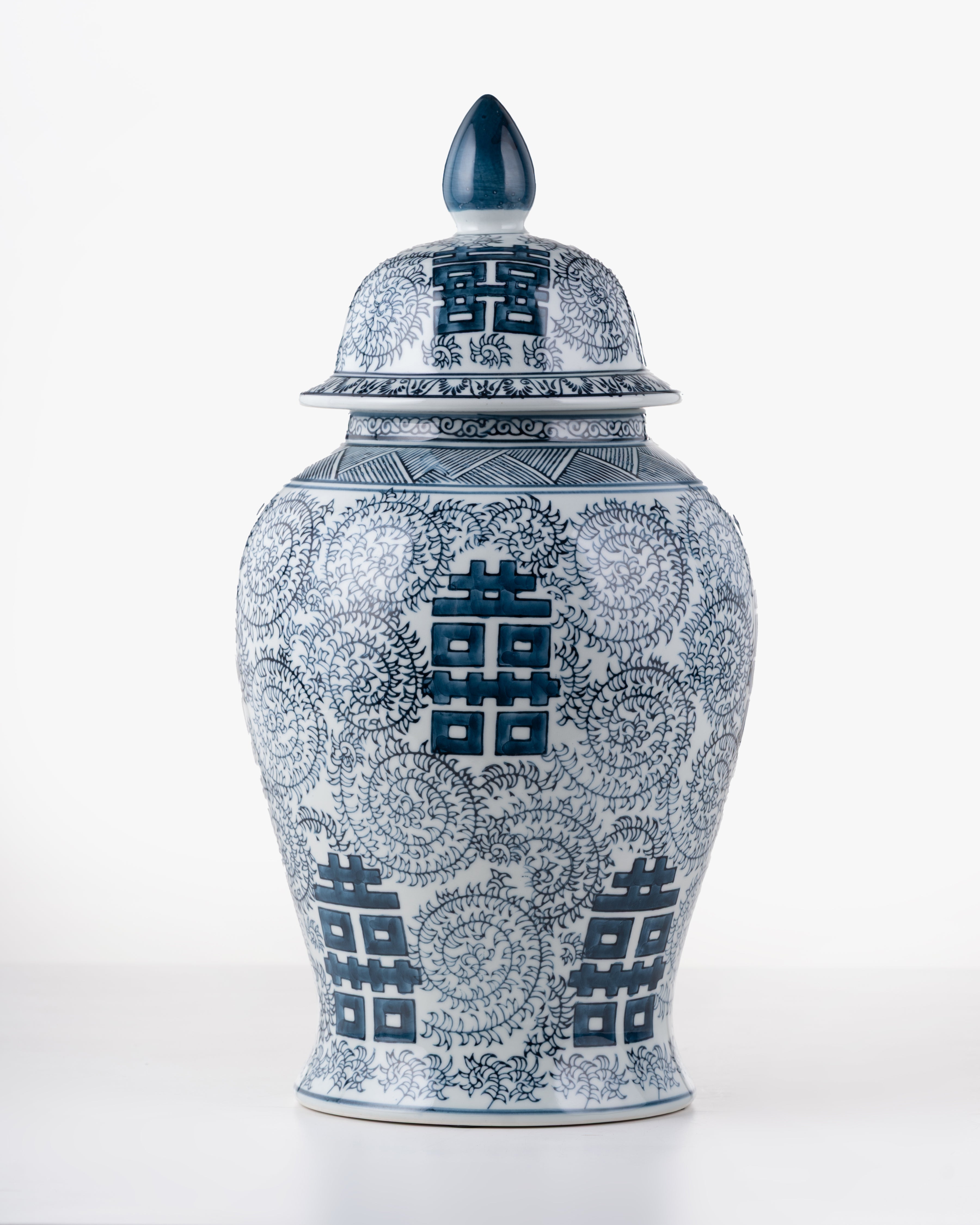Lotus Azure Dynasty Ginger Jar