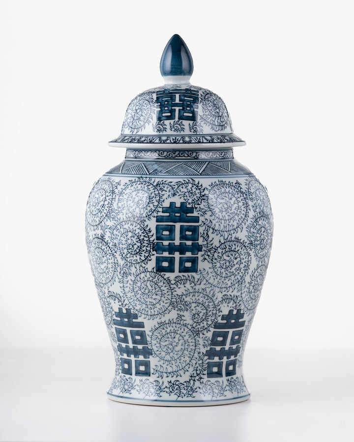 Lotus Azure Dynasty Ginger Jar