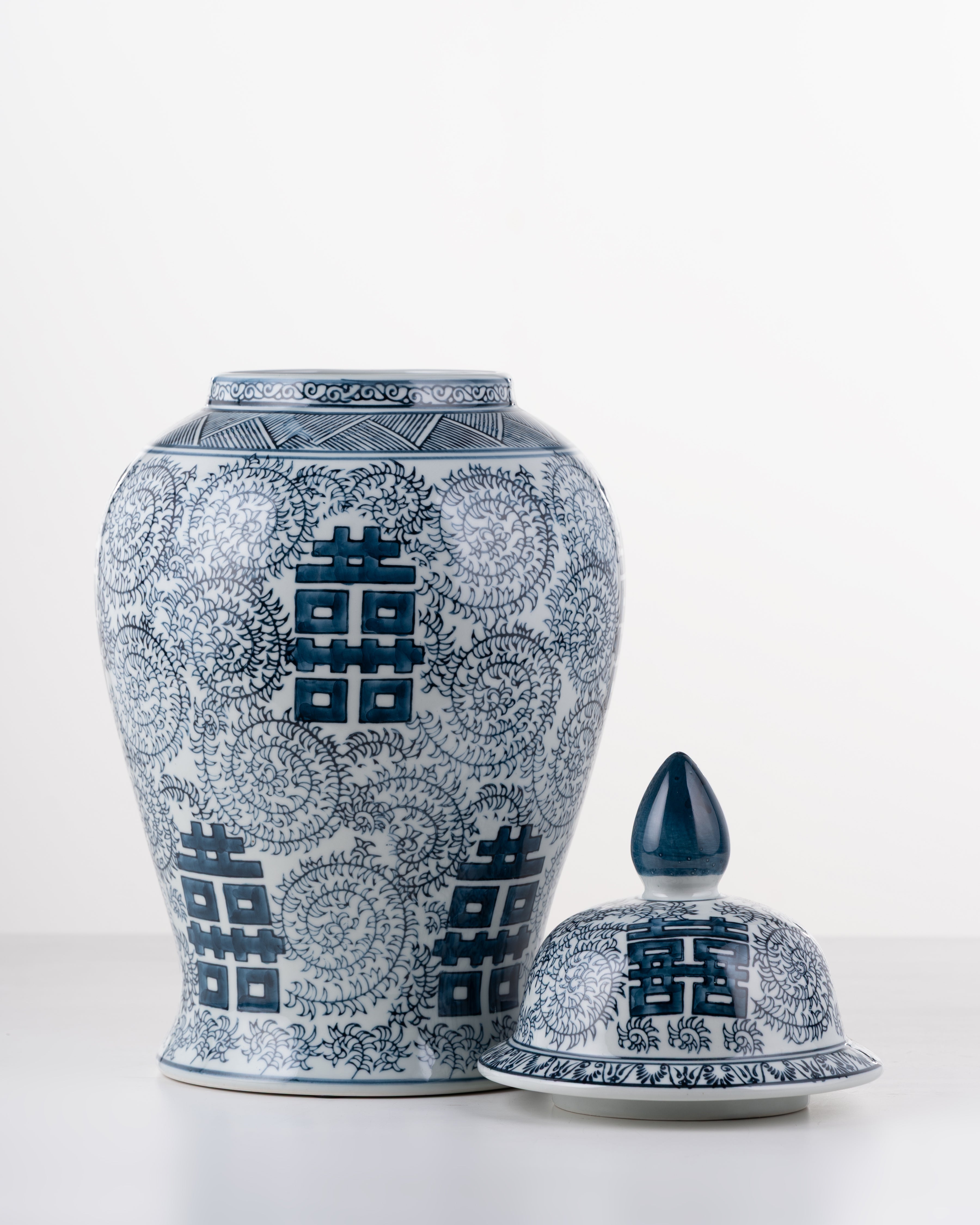 Lotus Azure Dynasty Ginger Jar