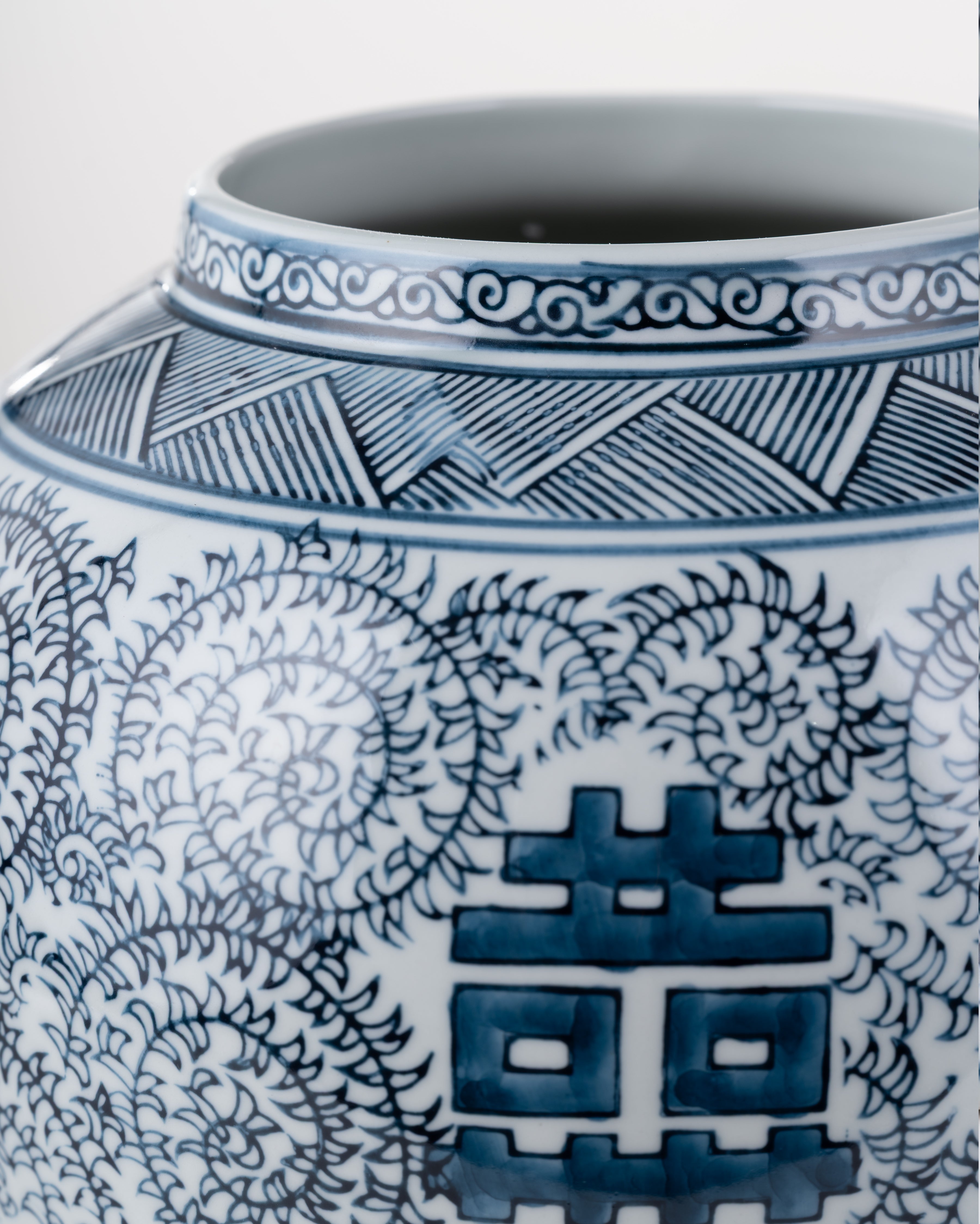 Lotus Azure Dynasty Ginger Jar