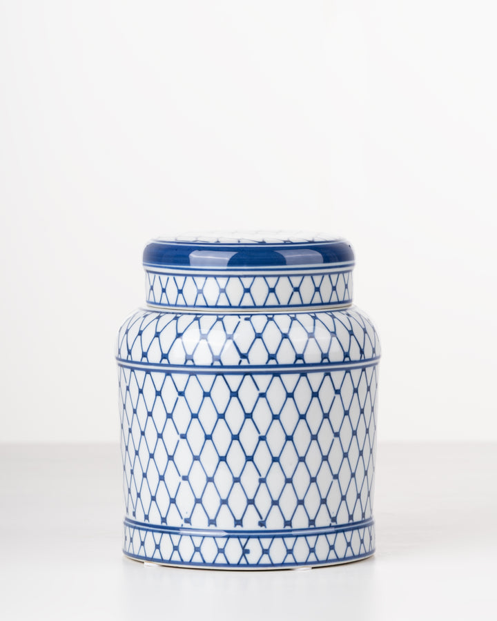 Cobalt Lattice Ginger Jar | Medium