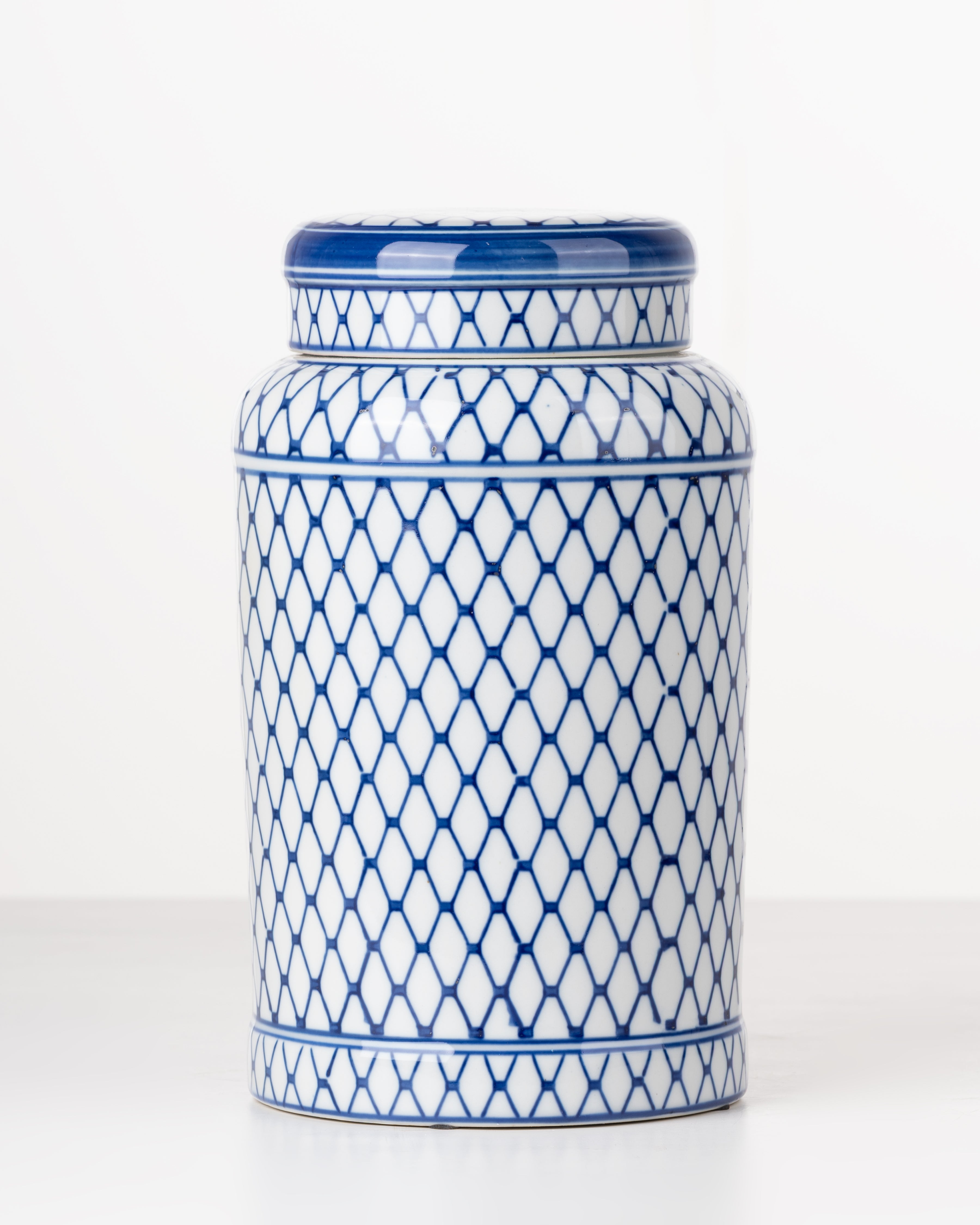 Cobalt Lattice Ginger Jar | Large
