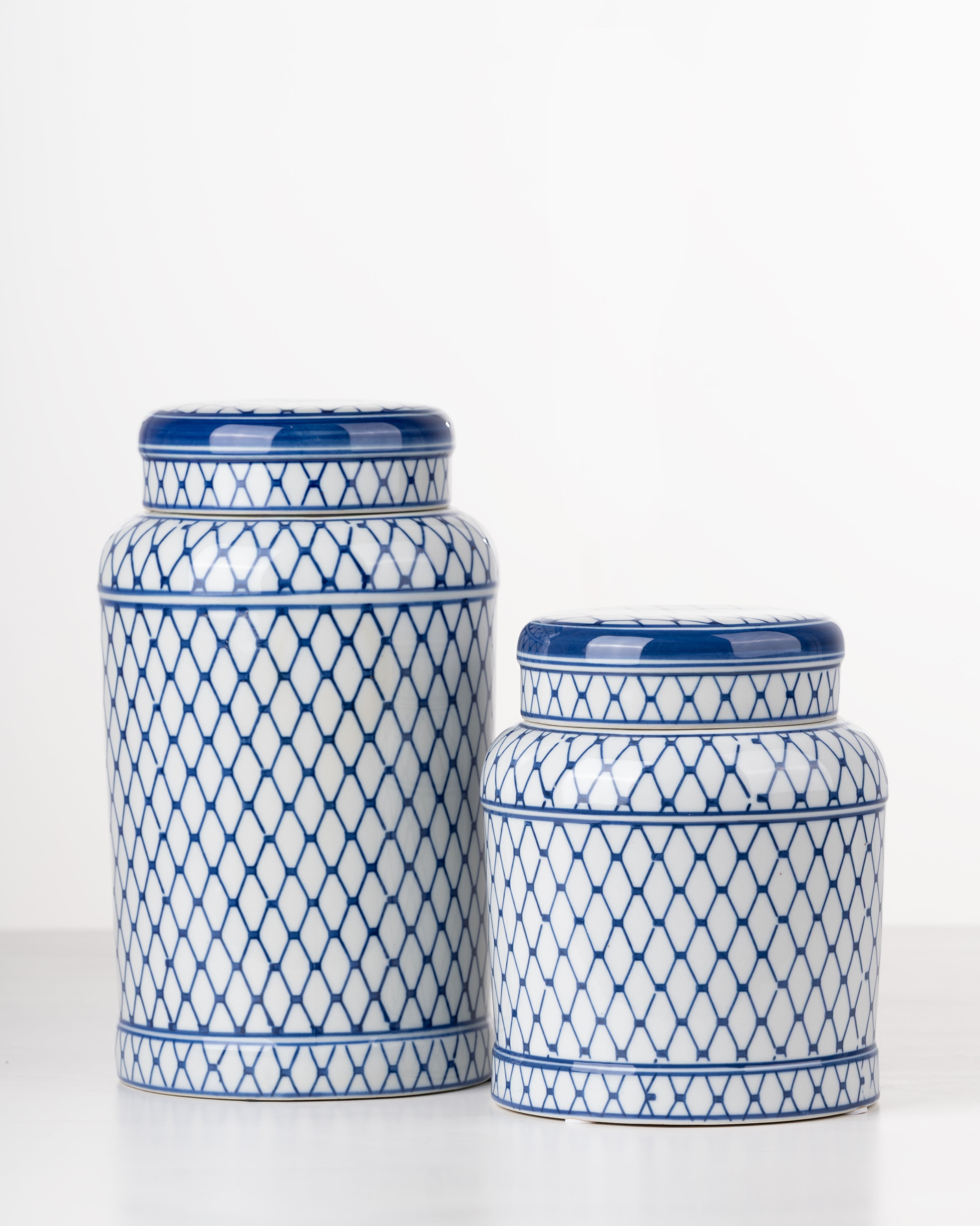 Cobalt Lattice Ginger Jar | Large