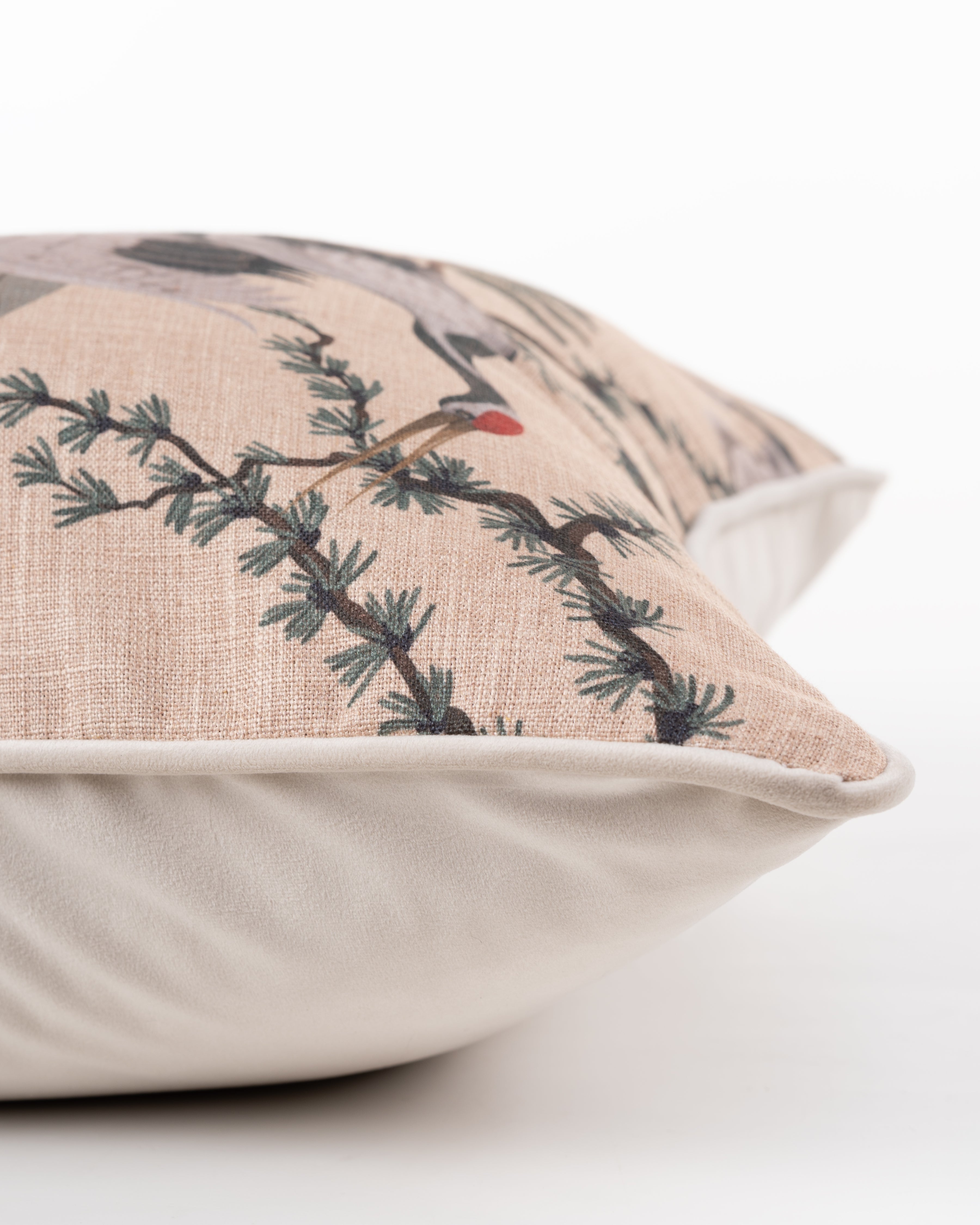 Red crested heron cushion