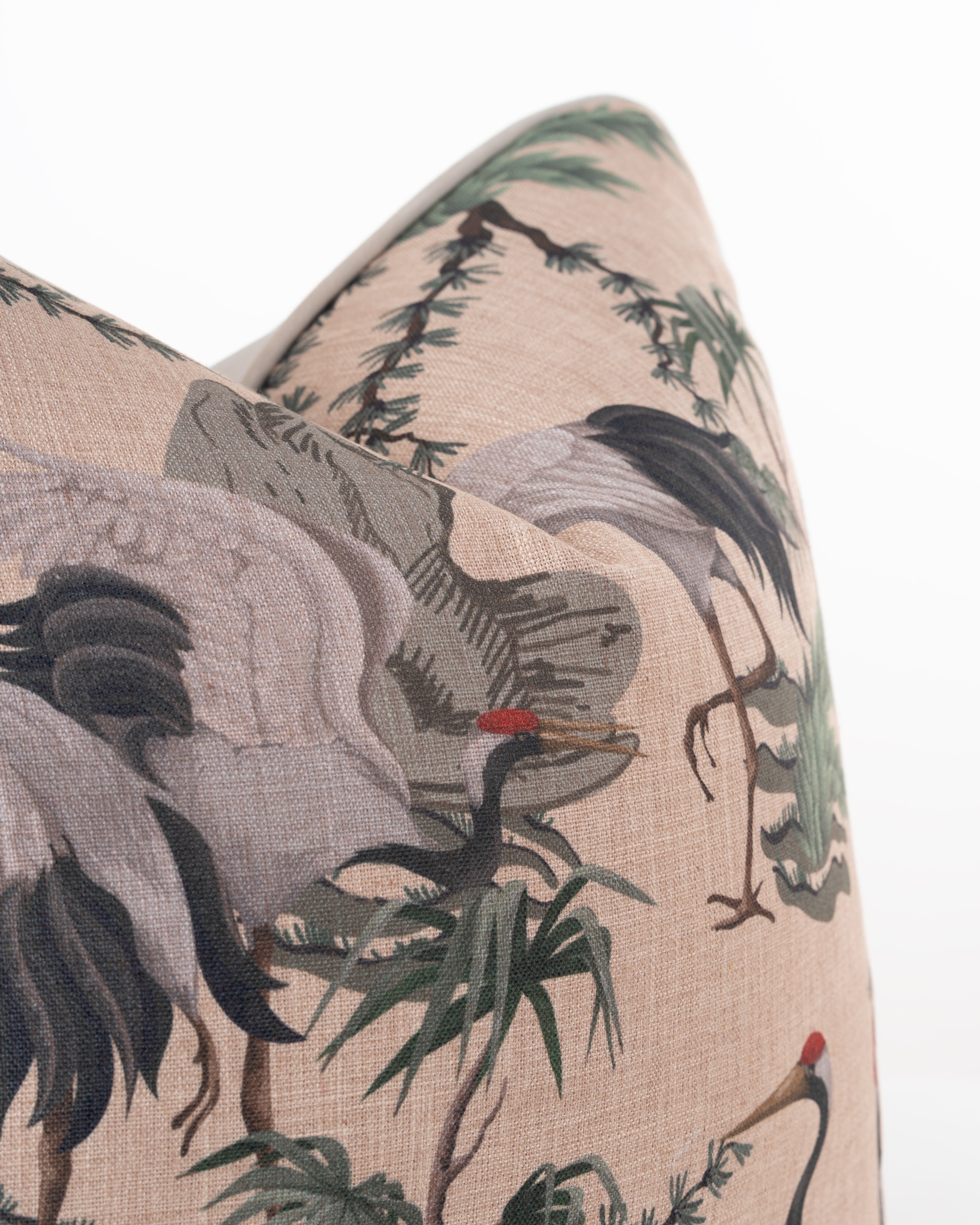 Red crested heron cushion